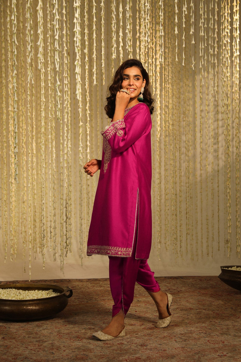 ENISA - Rani Hotpink KURTA WITH DHOTI