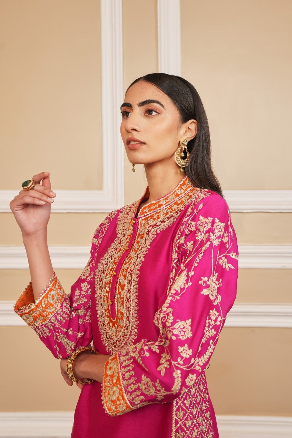 MEHNOOR - Rani Hotpink KURTA WITH DHOTI