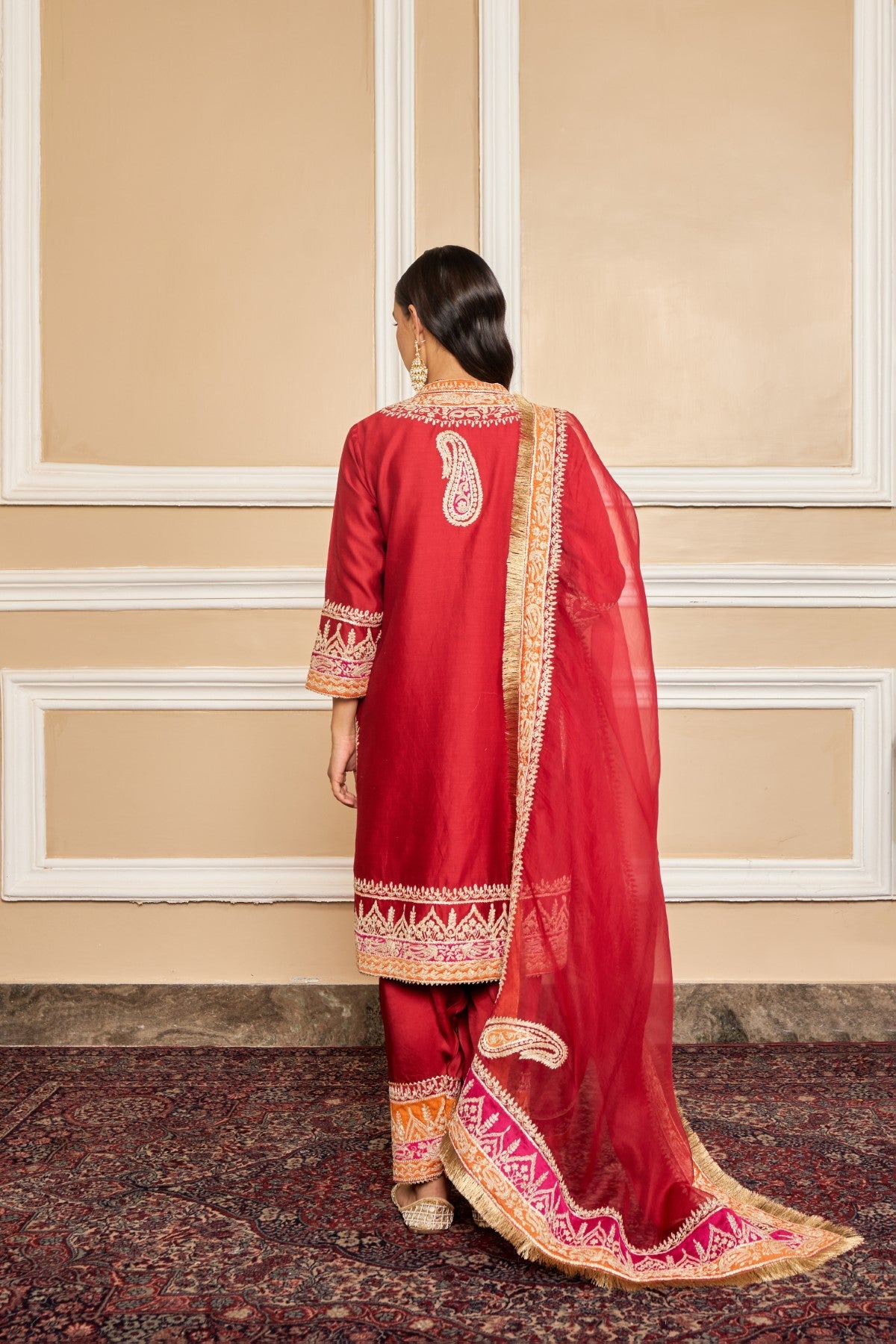 Yashika Khatri In AFSAANA - DEEP RED SHORT KURTA WITH SALWAR AND DUPATTA