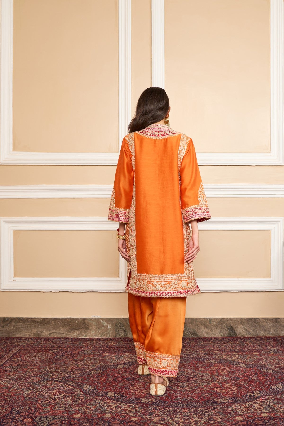 Chandni Girdhar In NAAYAAB - Orange SHORT KURTA WITH SALWAR AND DUPATTA