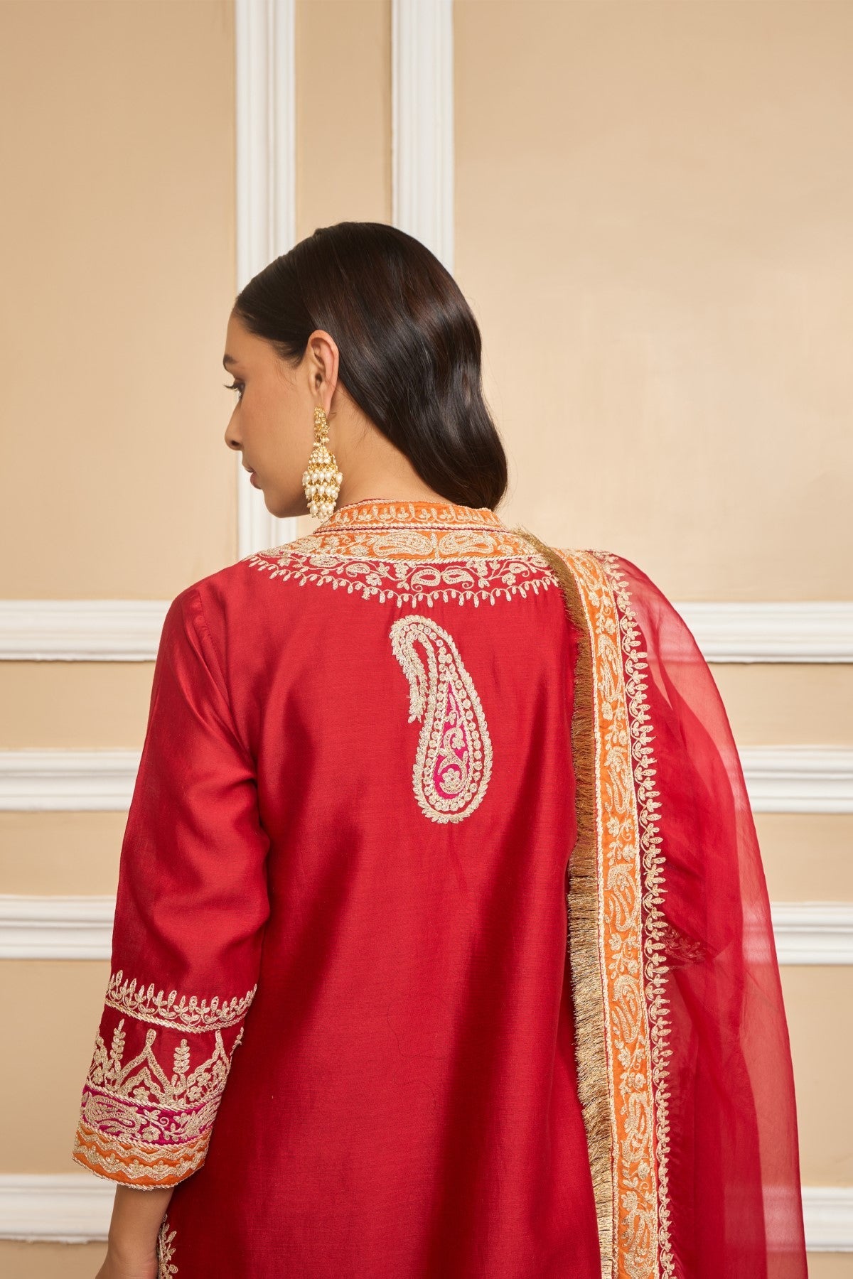 Yashika Khatri In AFSAANA - DEEP RED SHORT KURTA WITH SALWAR AND DUPATTA