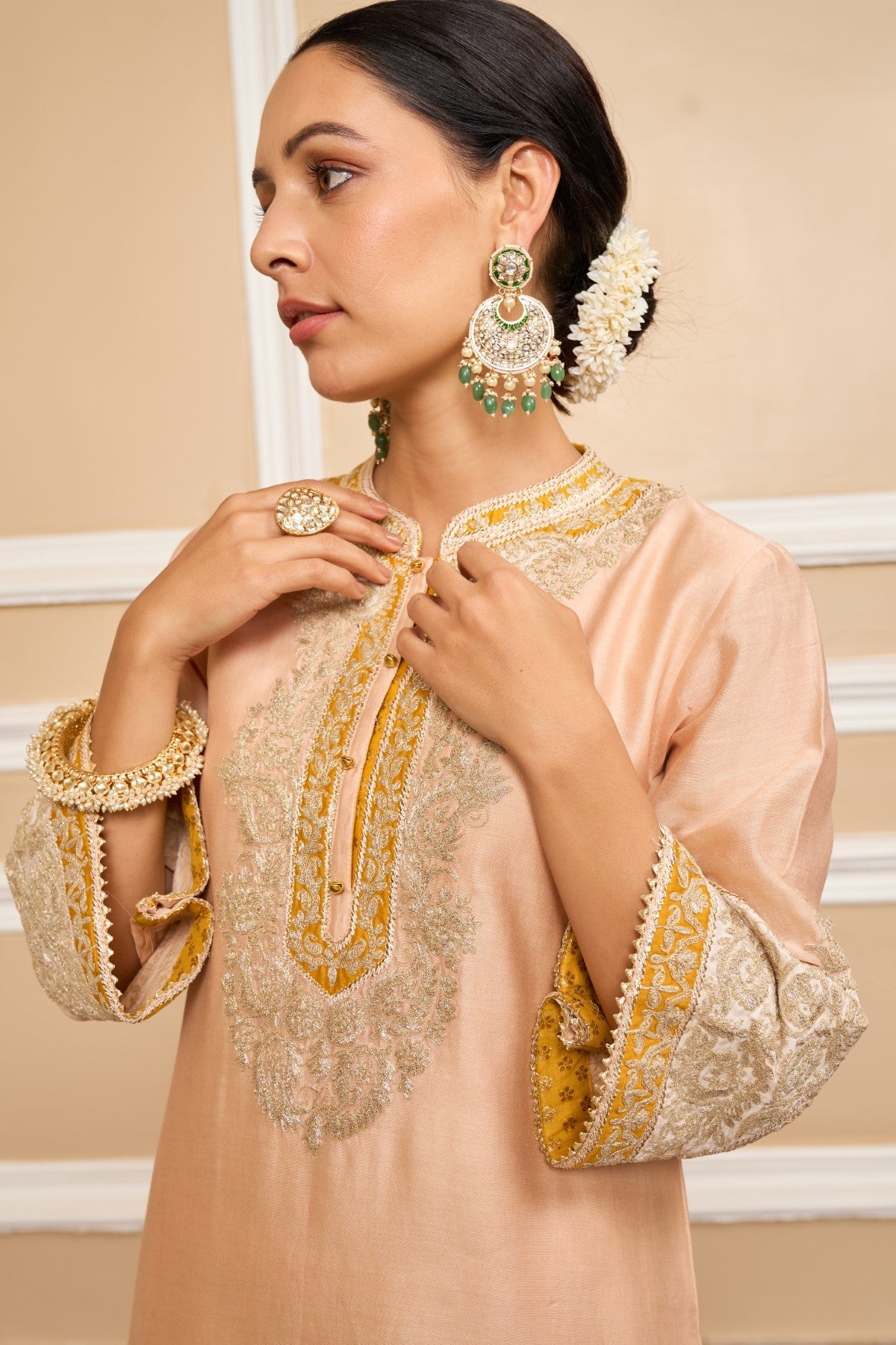 SABAA - Rose Pink SHORT KURTA WITH SALWAR AND DUPATTA