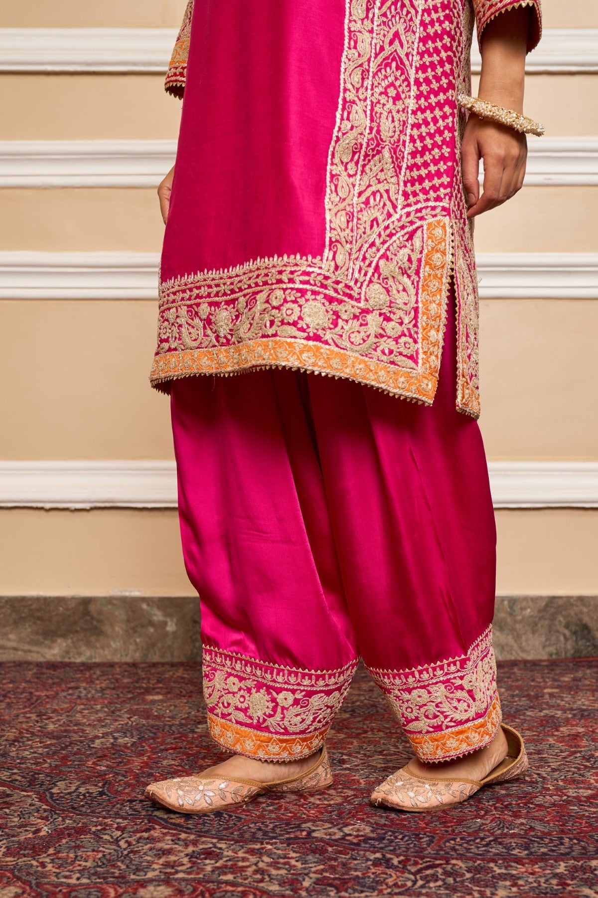 Jannat Khan In NAAYAAB - Rani Hotpink SHORT KURTA WITH SALWAR AND DUPATTA