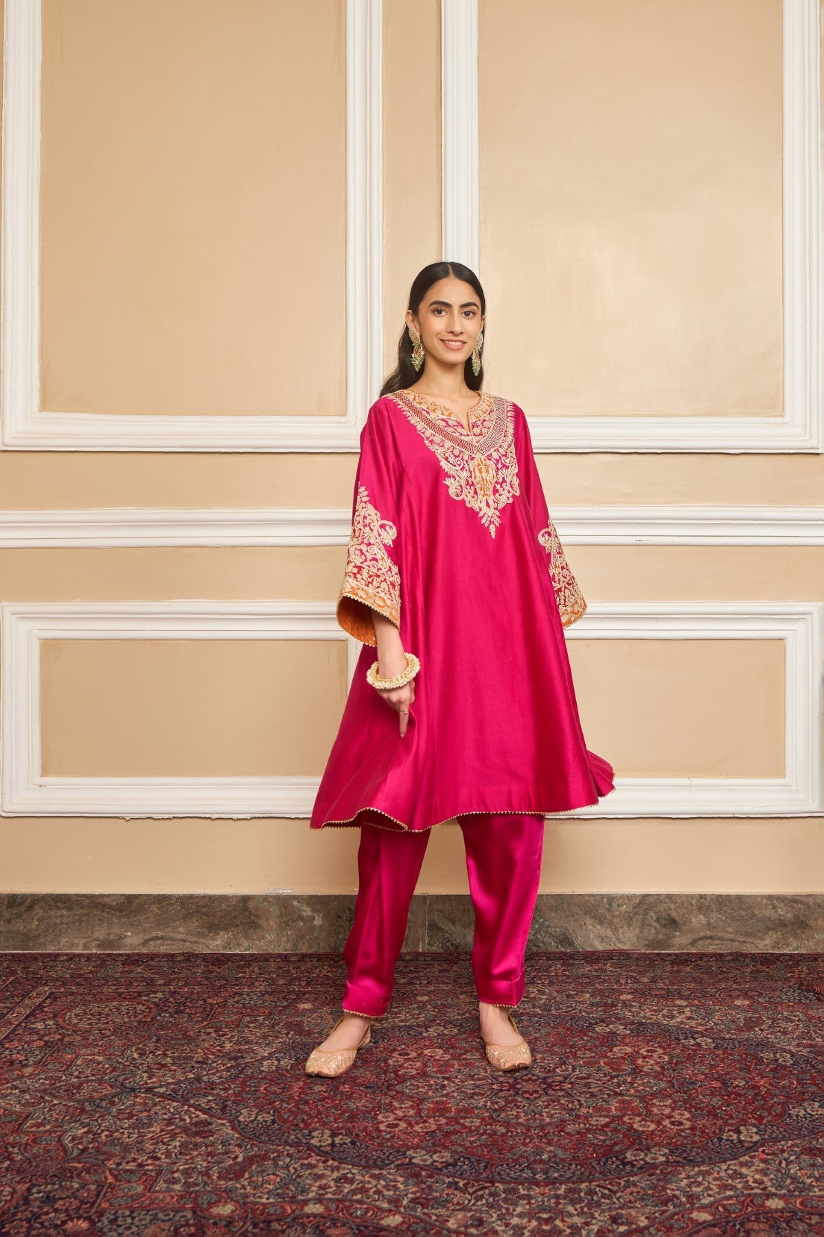 AHANA GHAI IN MEHRISH - Rani Hotpink SHORT KALIDAAR CHOGA WITH SALWAR