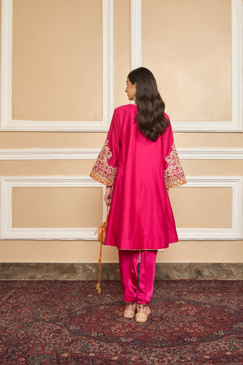 MEHRISH - Rani Hotpink SHORT KALIDAAR CHOGA WITH SALWAR