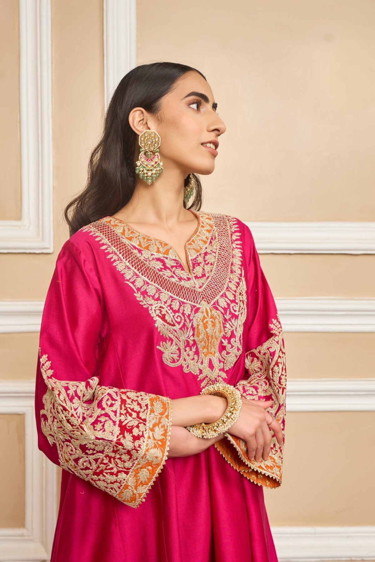 AHANA GHAI IN MEHRISH - Rani Hotpink SHORT KALIDAAR CHOGA WITH SALWAR