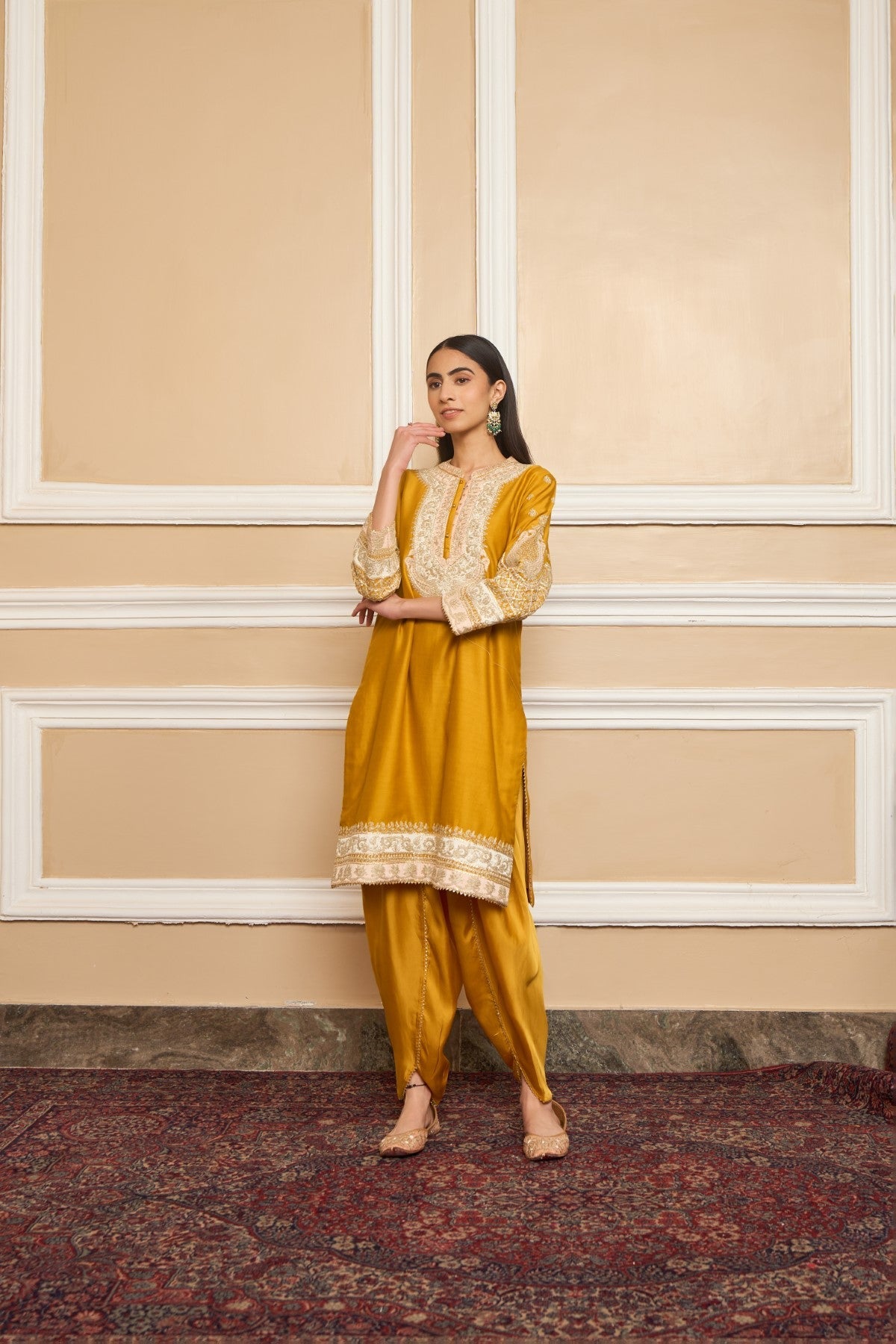 MYREEN - Glaze Mustard KURTA WITH DHOTI