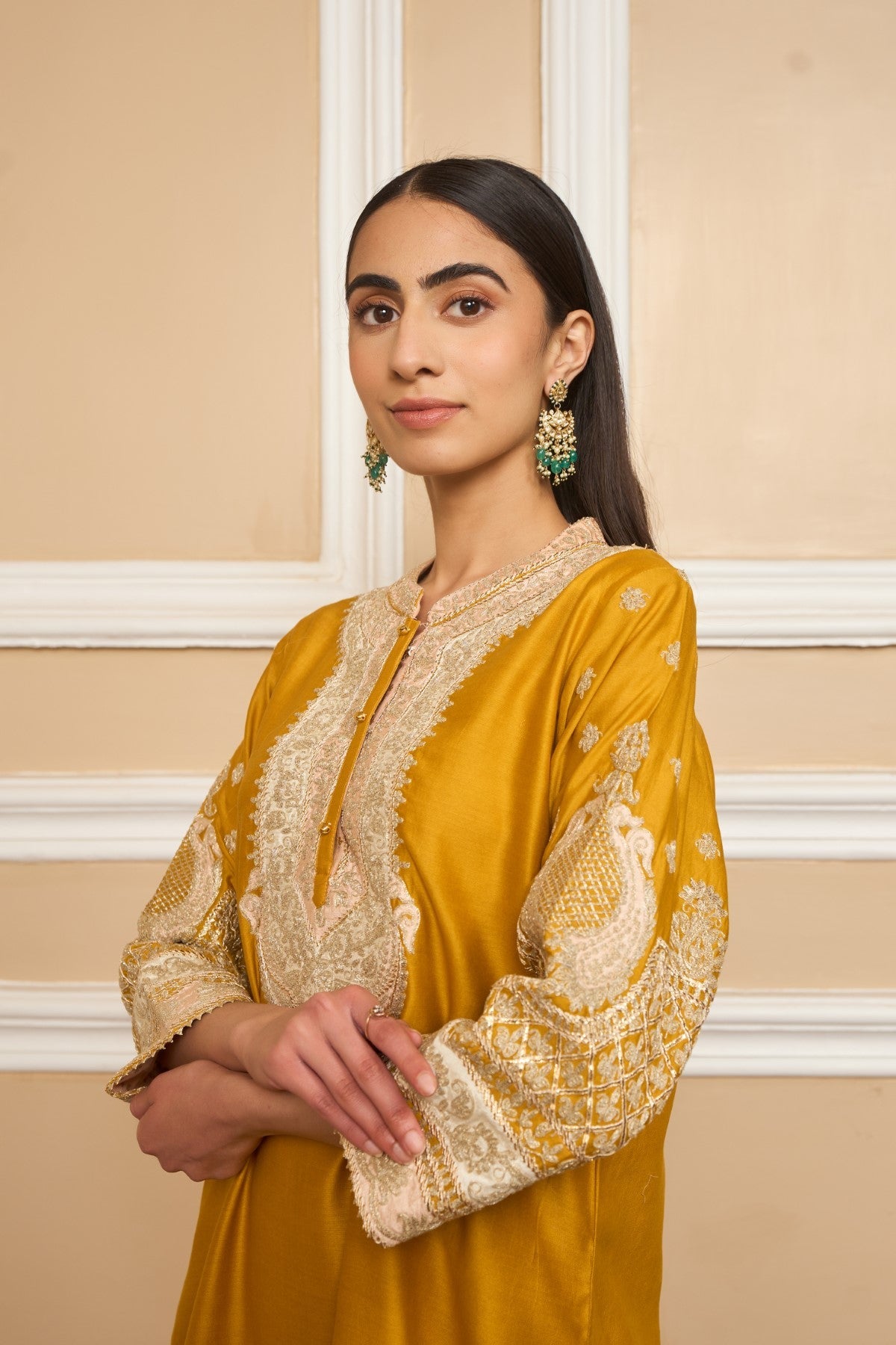 MYREEN - Glaze Mustard KURTA WITH DHOTI