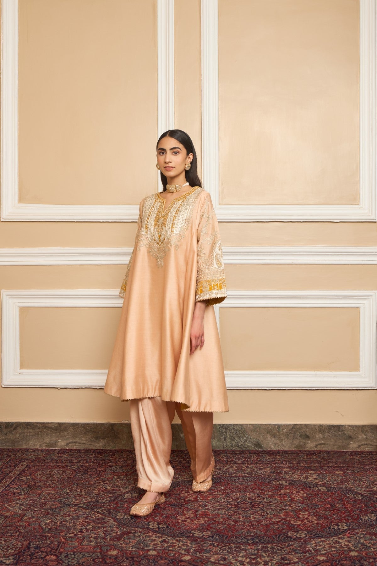 Aakriti Ahuja In MOHSINA - ROSE PINK SHORT KALIDAAR CHOGA WITH SALWAR