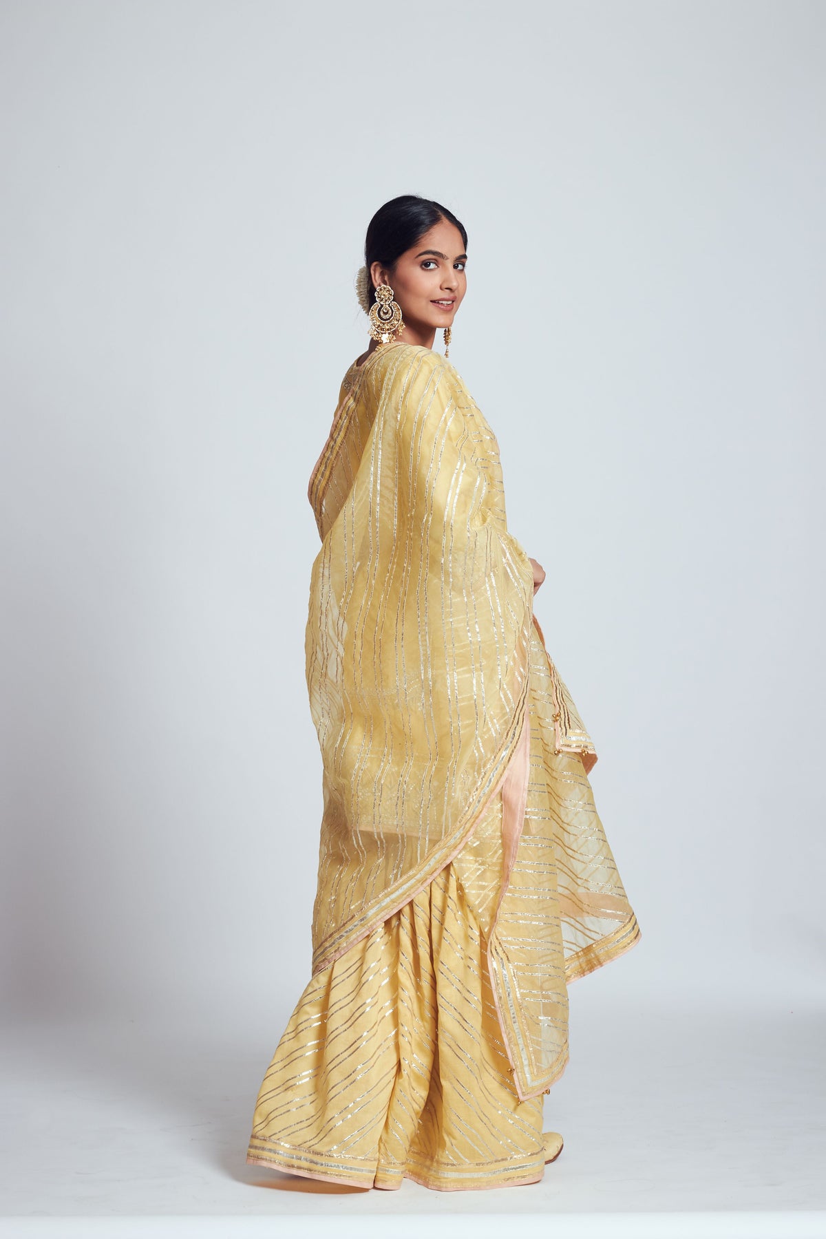 Rizwanaa- Happy yellow chanderi silk ensemble