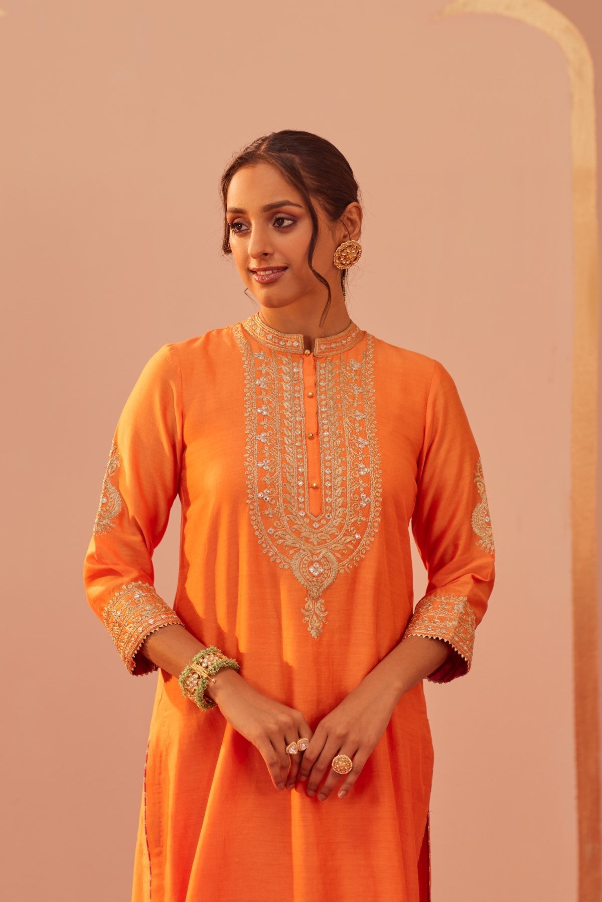 Zaniab - Burnt Orange Kurta Set