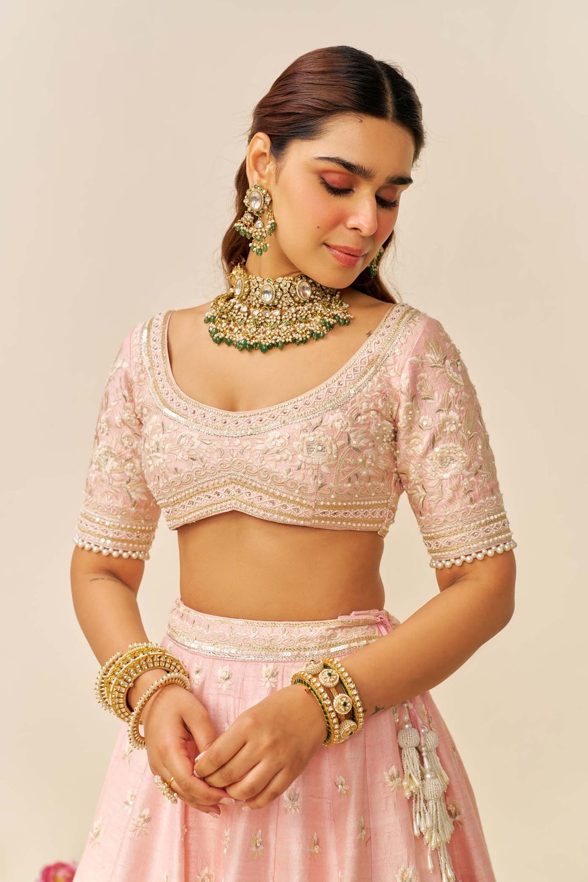 FIDA - Blush Pink LEHENGA WITH BLOUSE AND DUPATTA