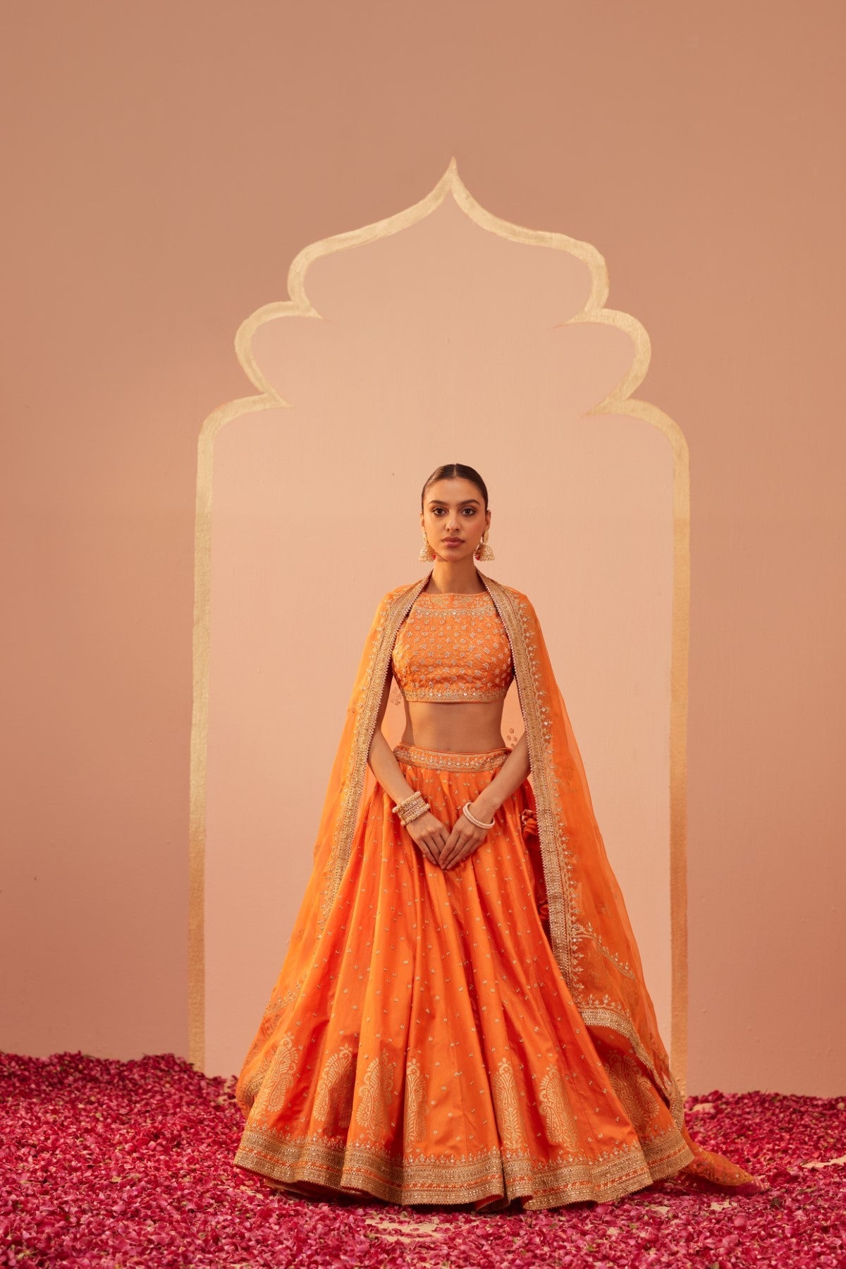 Tanisha- Tangerine Orange Lehenga Set