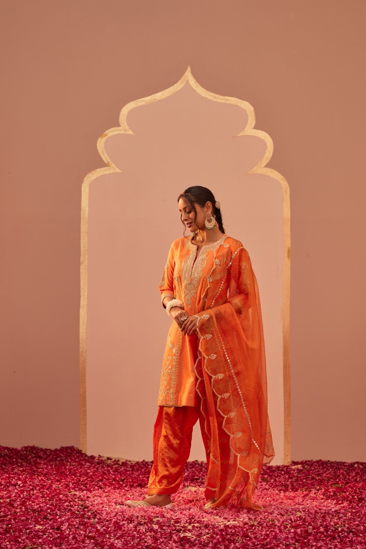 Rashida - Tangerine Orange Kurta Salwar Set