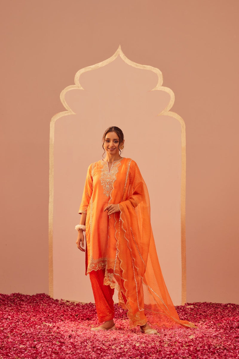 Aaima- Tangerine Orange Kurta Salwar Set