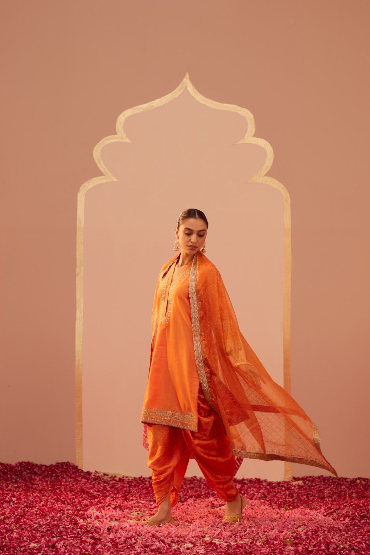 Nandini Gupta In Faheeda - Tangerine Orange  Kurta Set