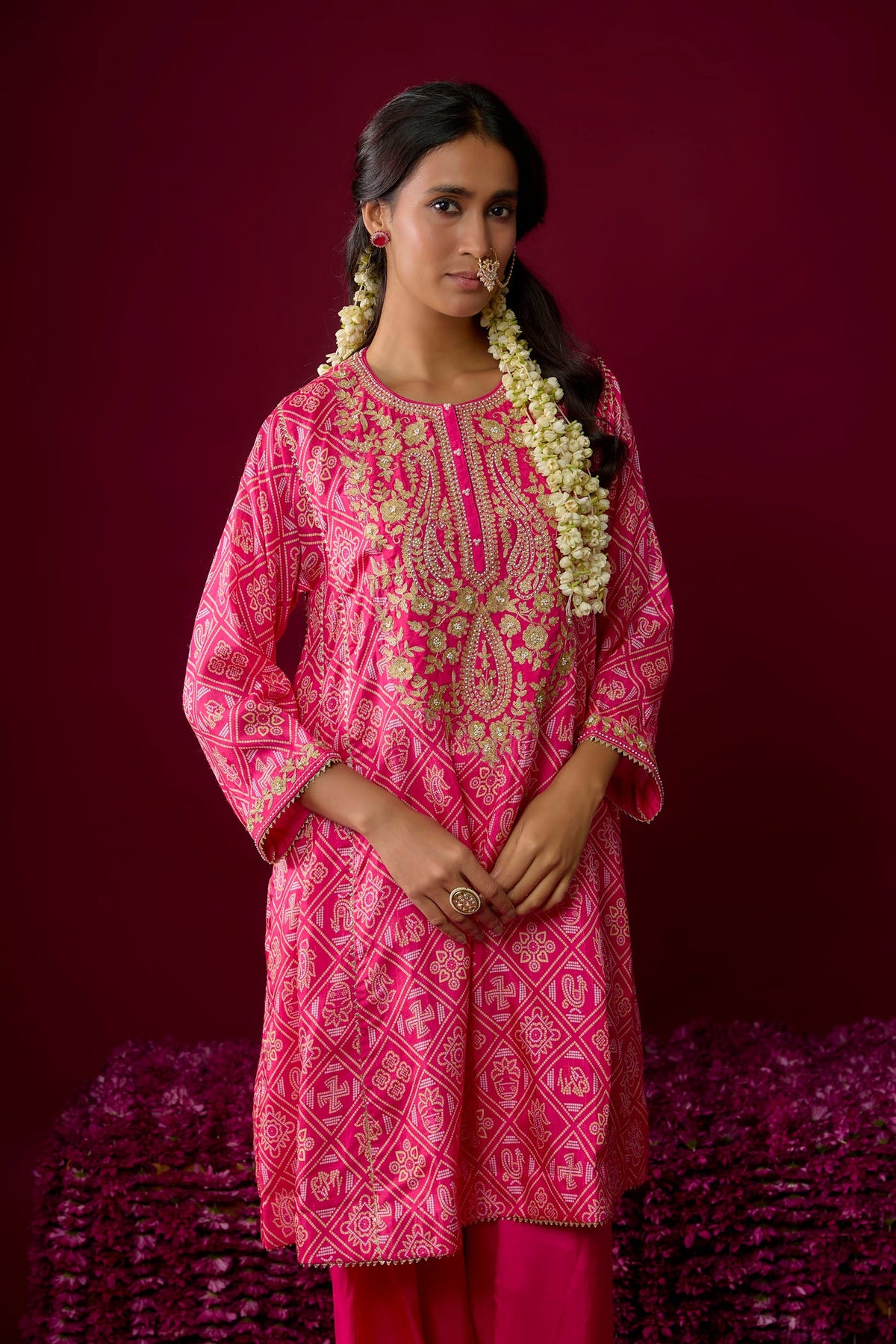 Nadia - Pink Short Chauga With Salwar