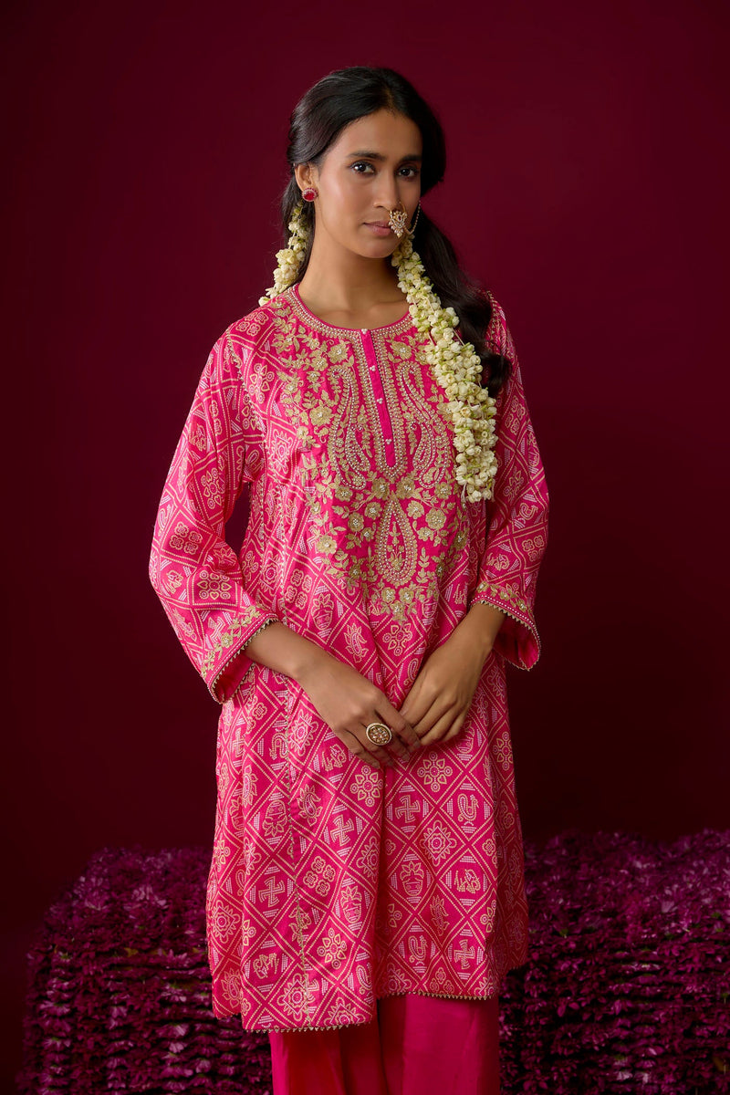 Nadia - Pink Short Chauga With Salwar