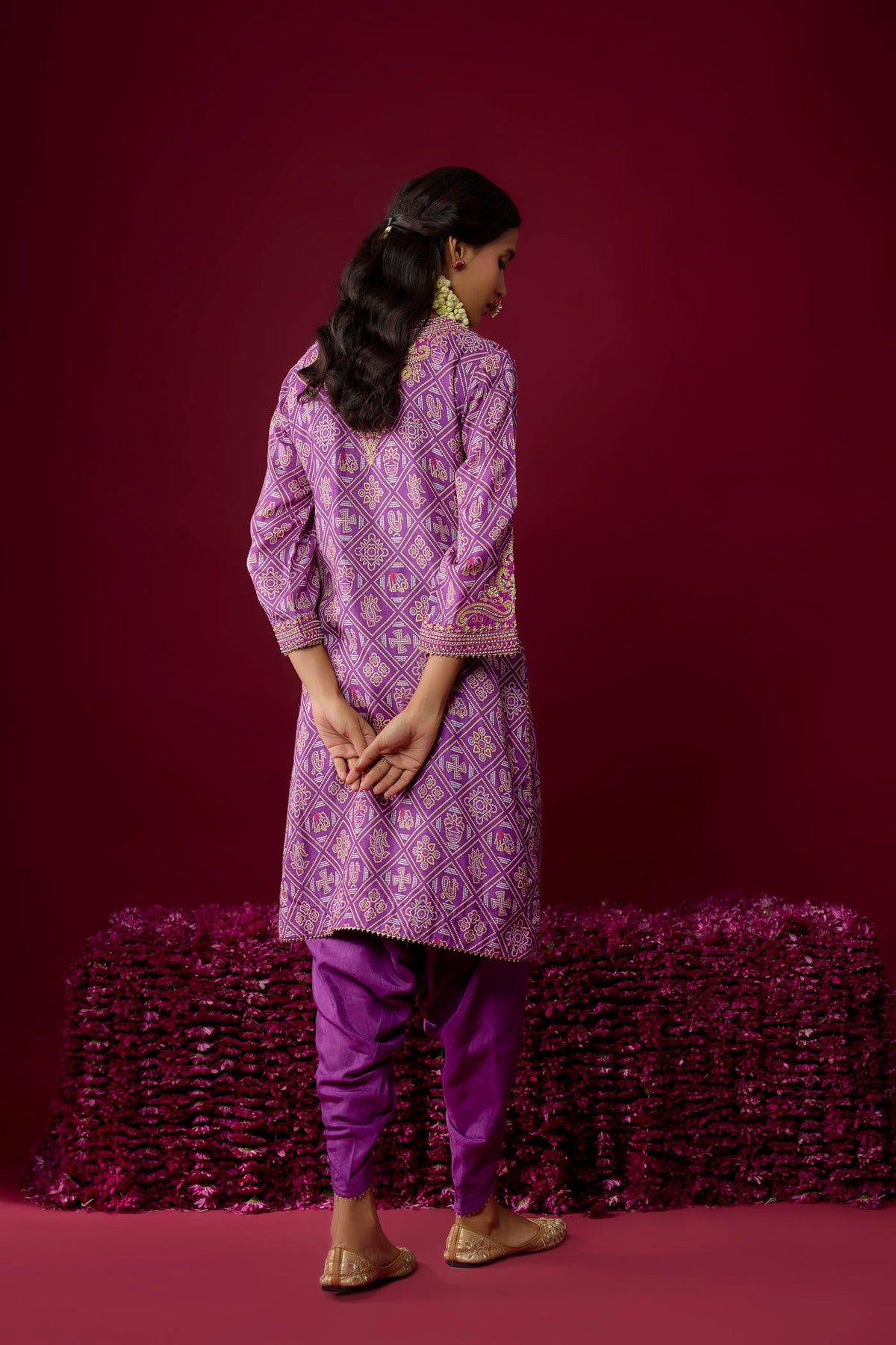 Rihana - Purple Short Kurta With Dhoti (RTS)