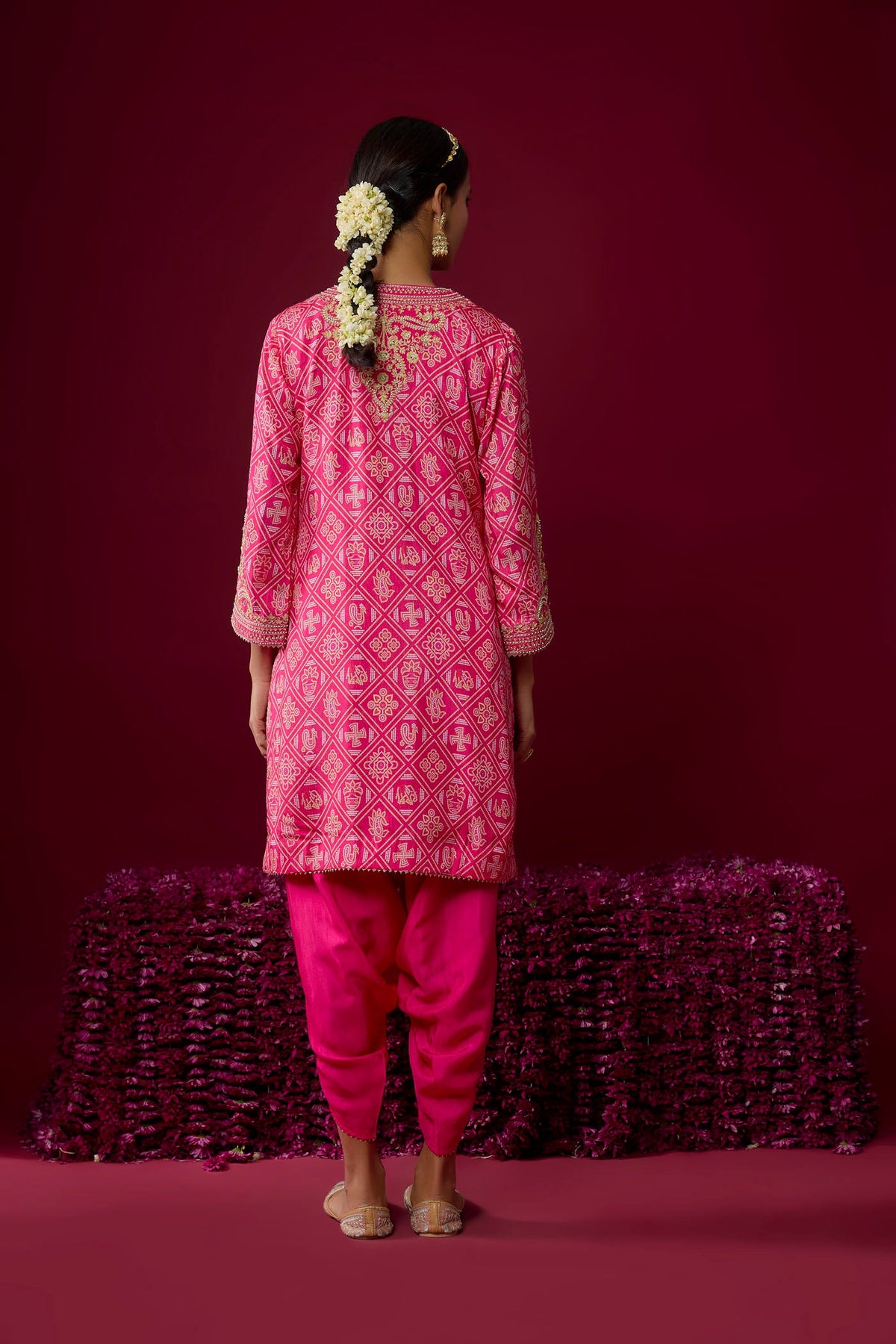 Rihana - Hotpink Short Kurta With Dhoti