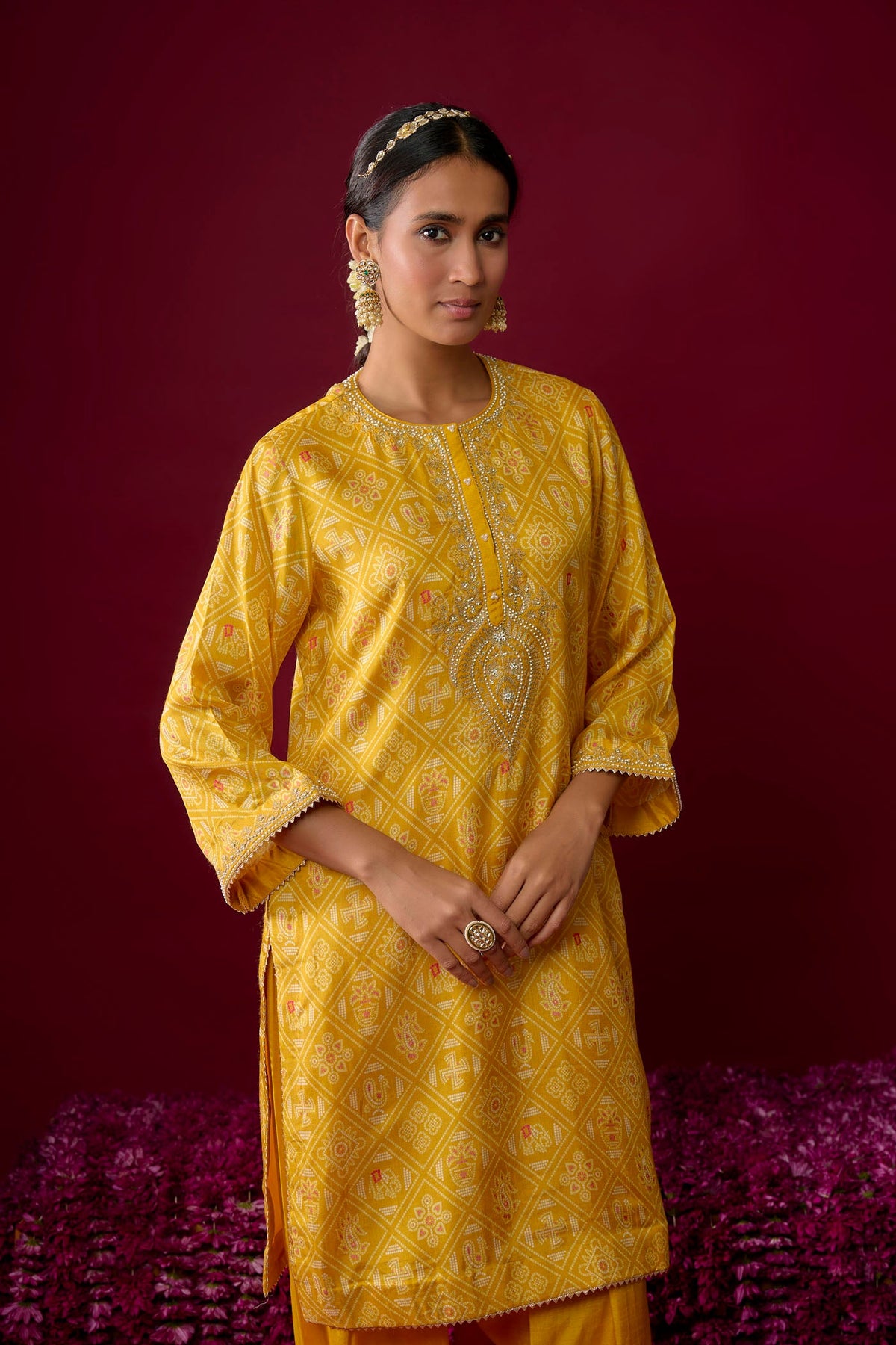 Sarah - Heirloom Mustard Kurta With Salwar (RTS)