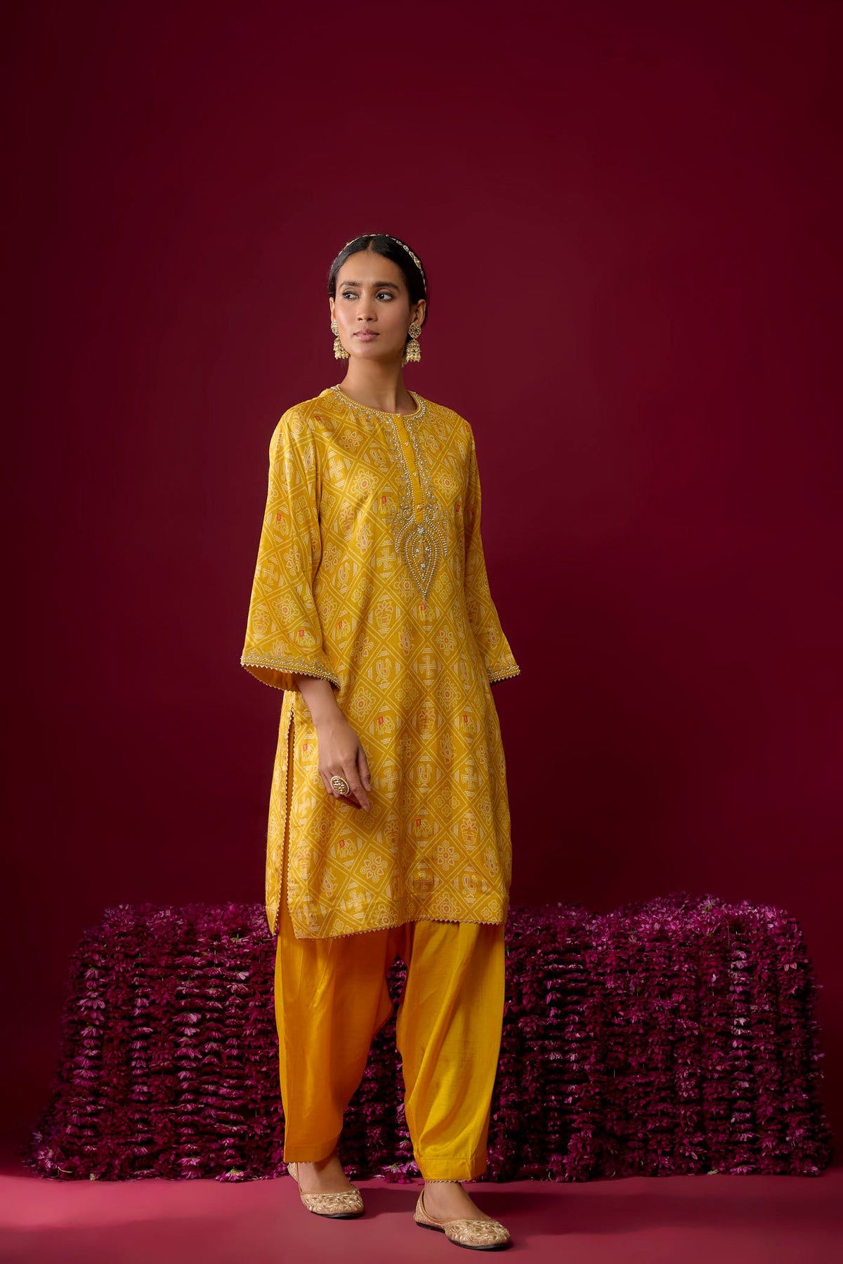 Sarah - Heirloom Mustard Kurta With Salwar (RTS)