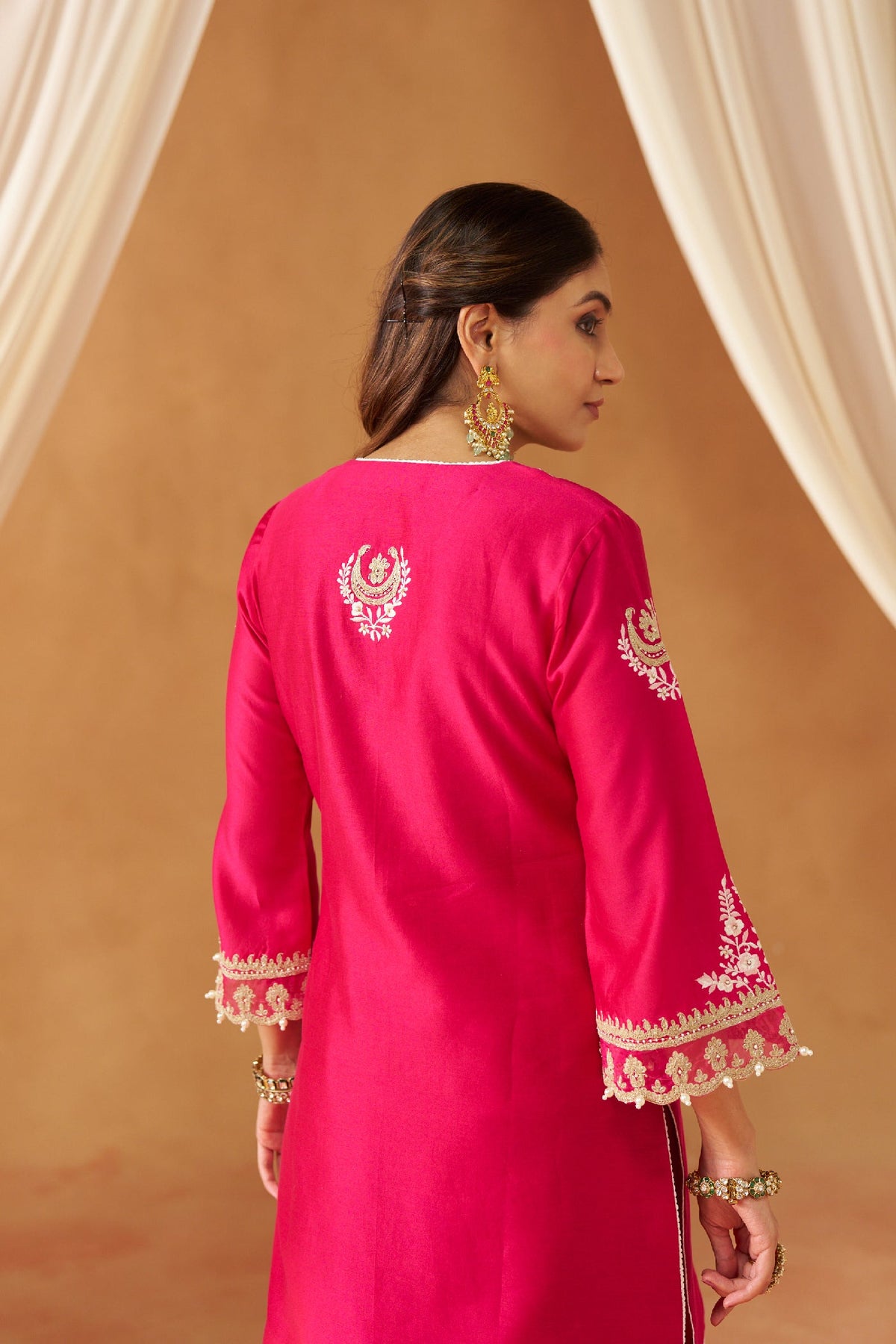 Ashira - Rani Hotpink Short Kurta with Salwar (LXRTS)