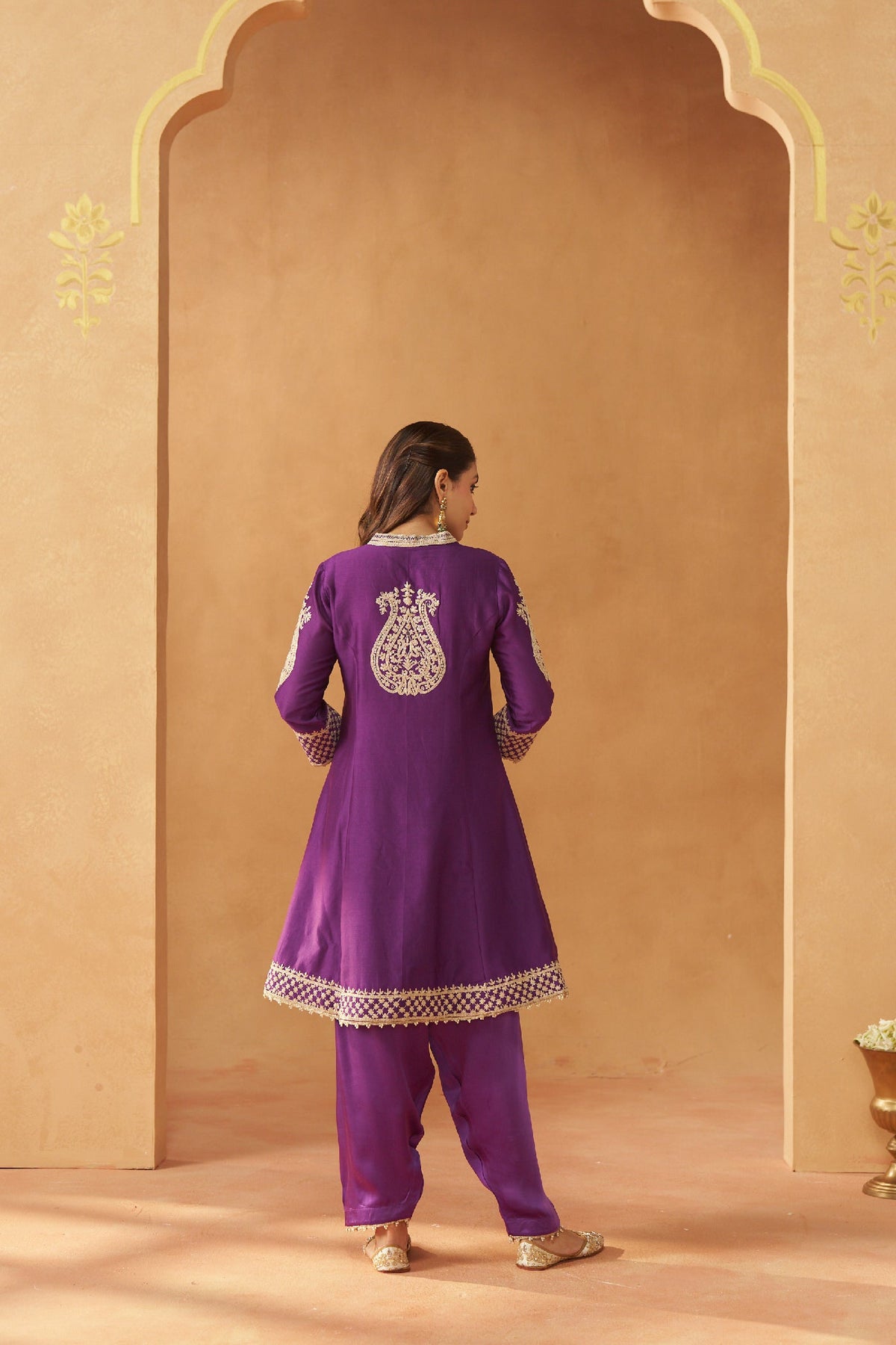 Rabhya-  Deep Purple Tilla Embroidered Kurta Set