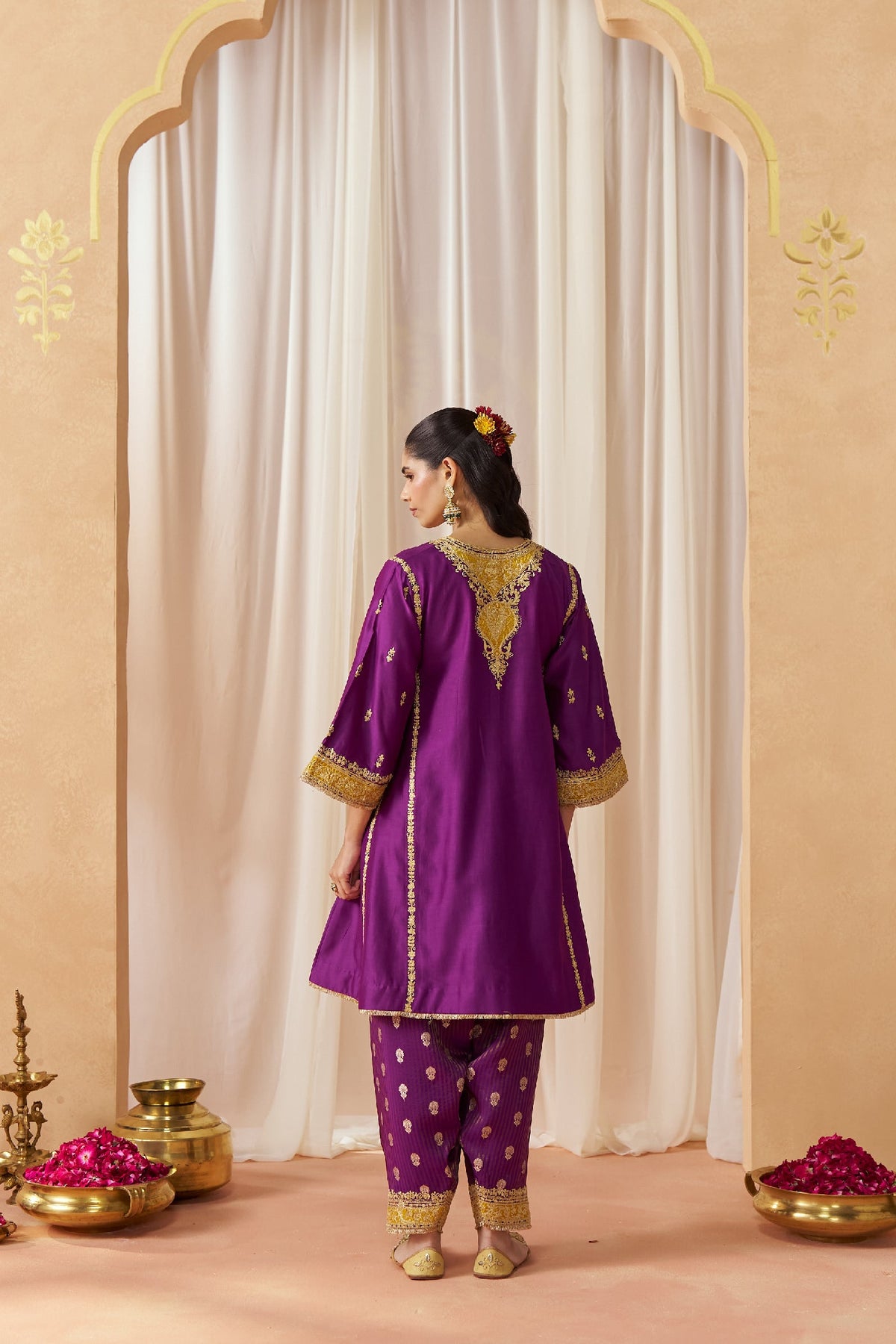 Maahgul Deep Purple Kalidaar Chauga with Salwar (LXRTS)