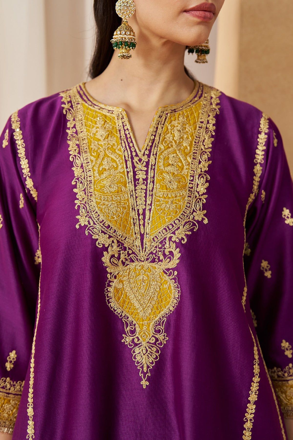 Maahgul Deep Purple Kalidaar Chauga with Salwar (LXRTS)