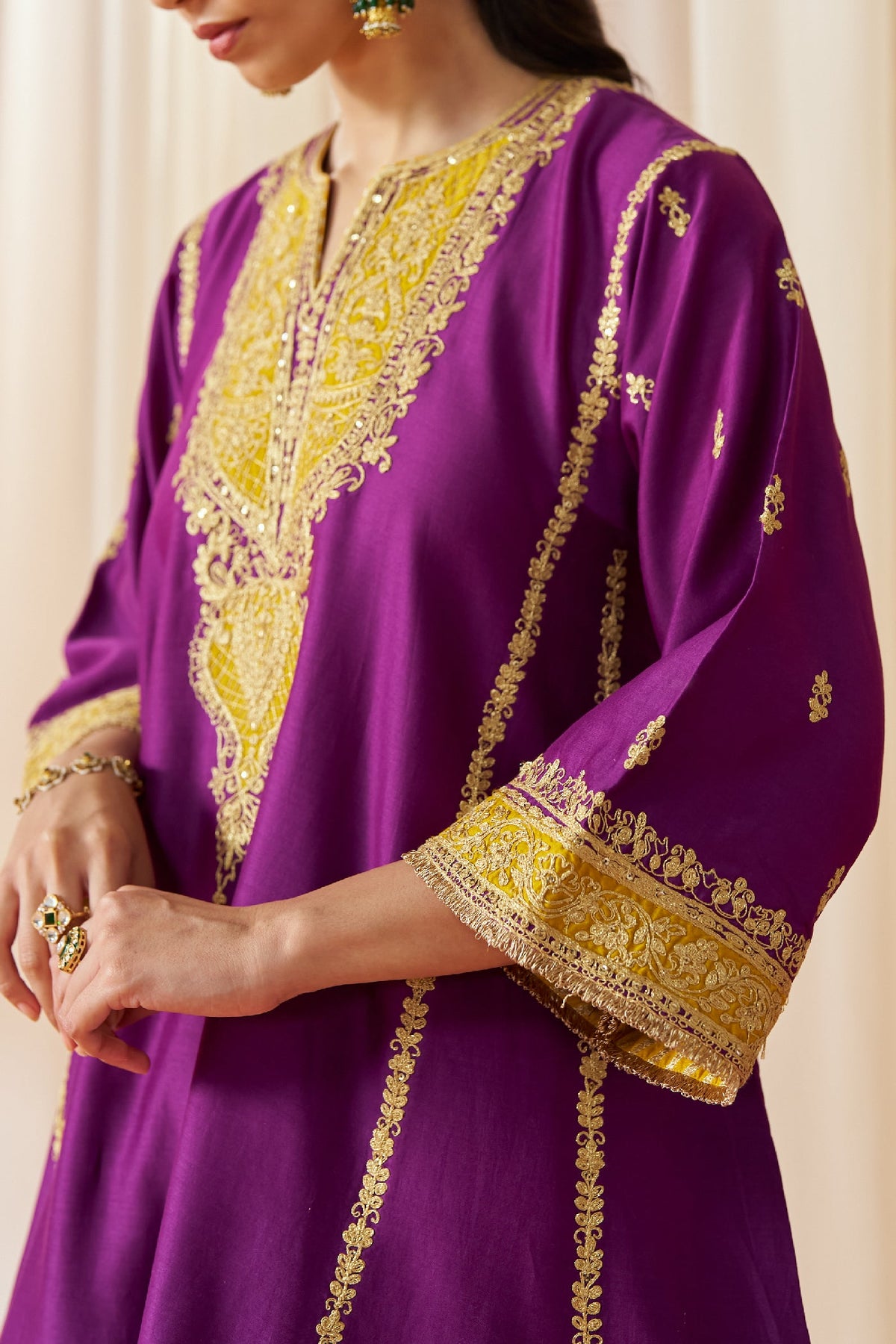Maahgul Deep Purple Kalidaar Chauga with Salwar (LXRTS)