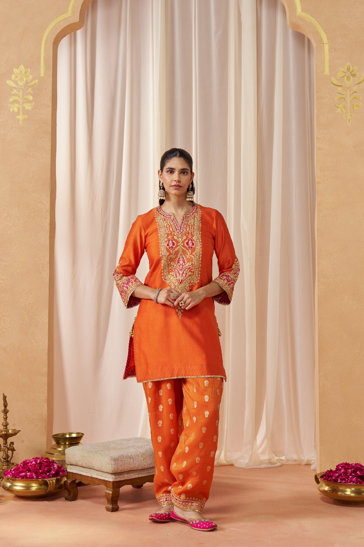 Adeela Burnt Orange Kurta with Salwar (LXRTS)