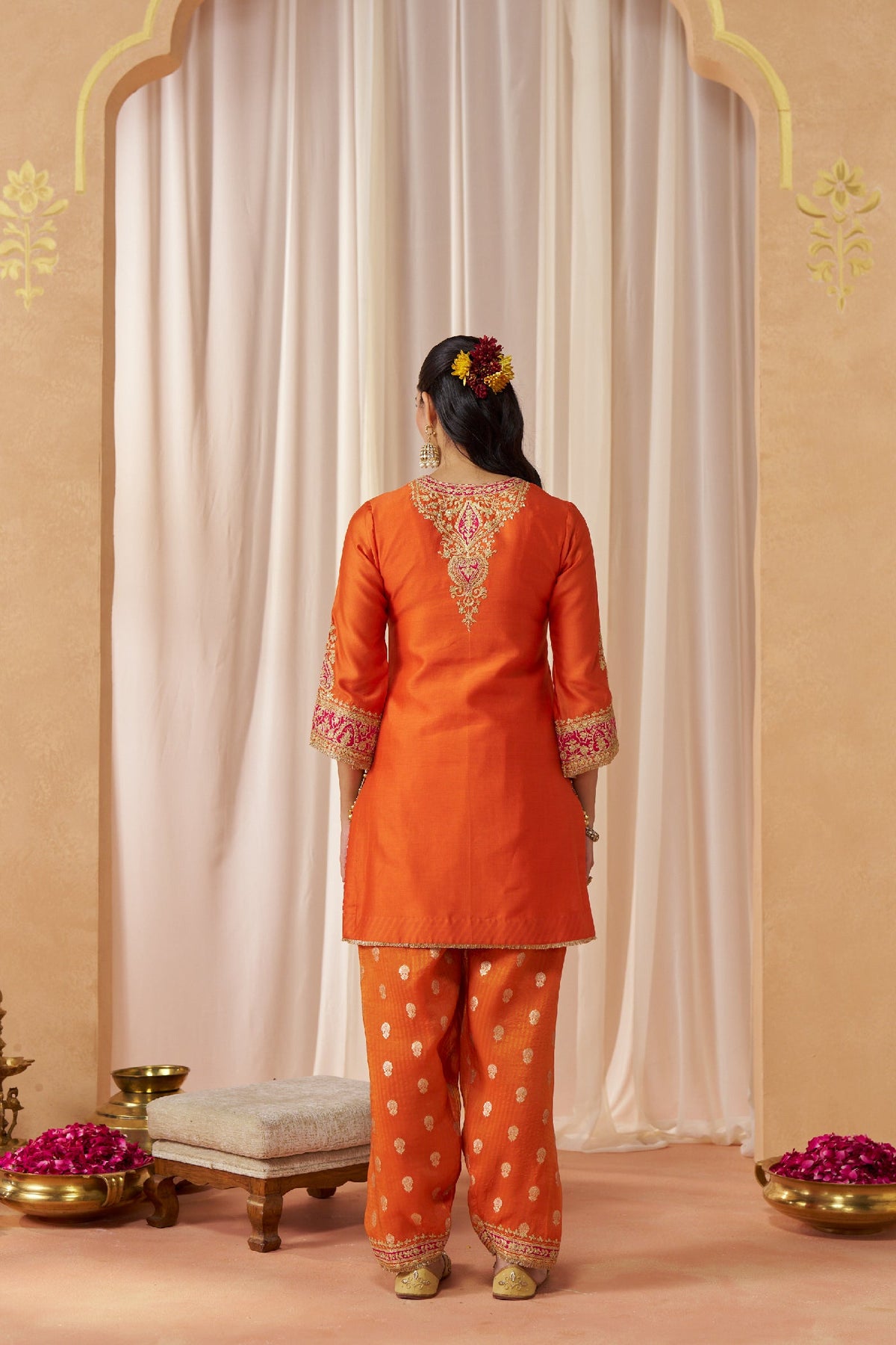 Adeela Burnt Orange Kurta with Salwar (LXRTS)