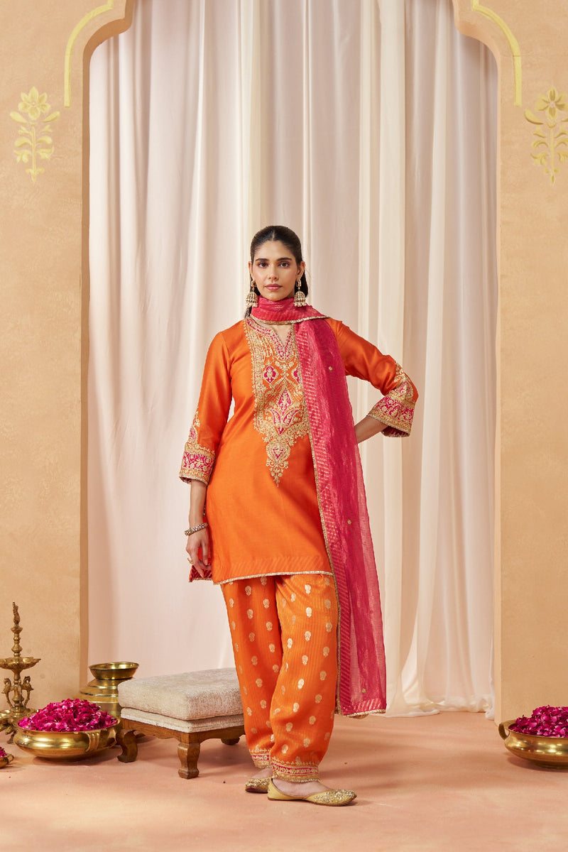 Adeela Burnt Orange Kurta with Salwar (LXRTS)
