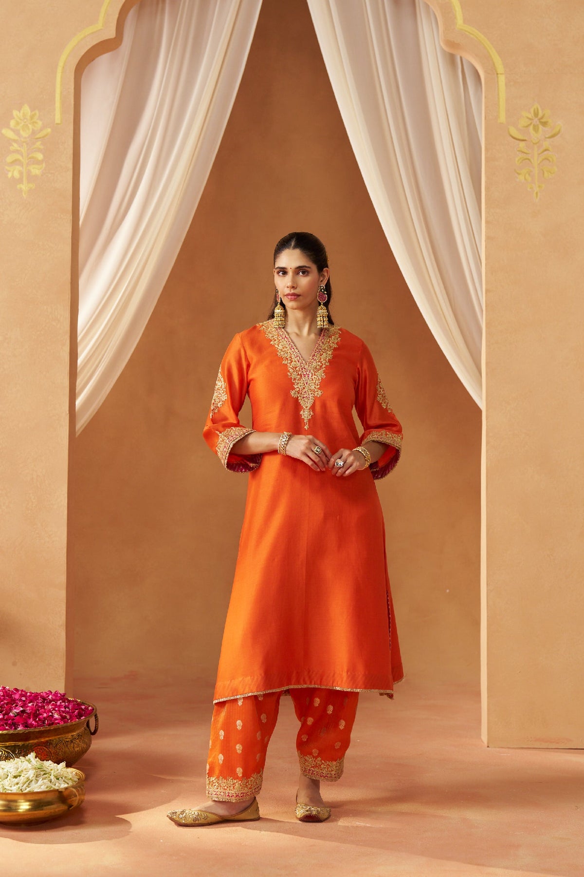 Liana Burnt Orange Chauga with Salwar (LXRTS)
