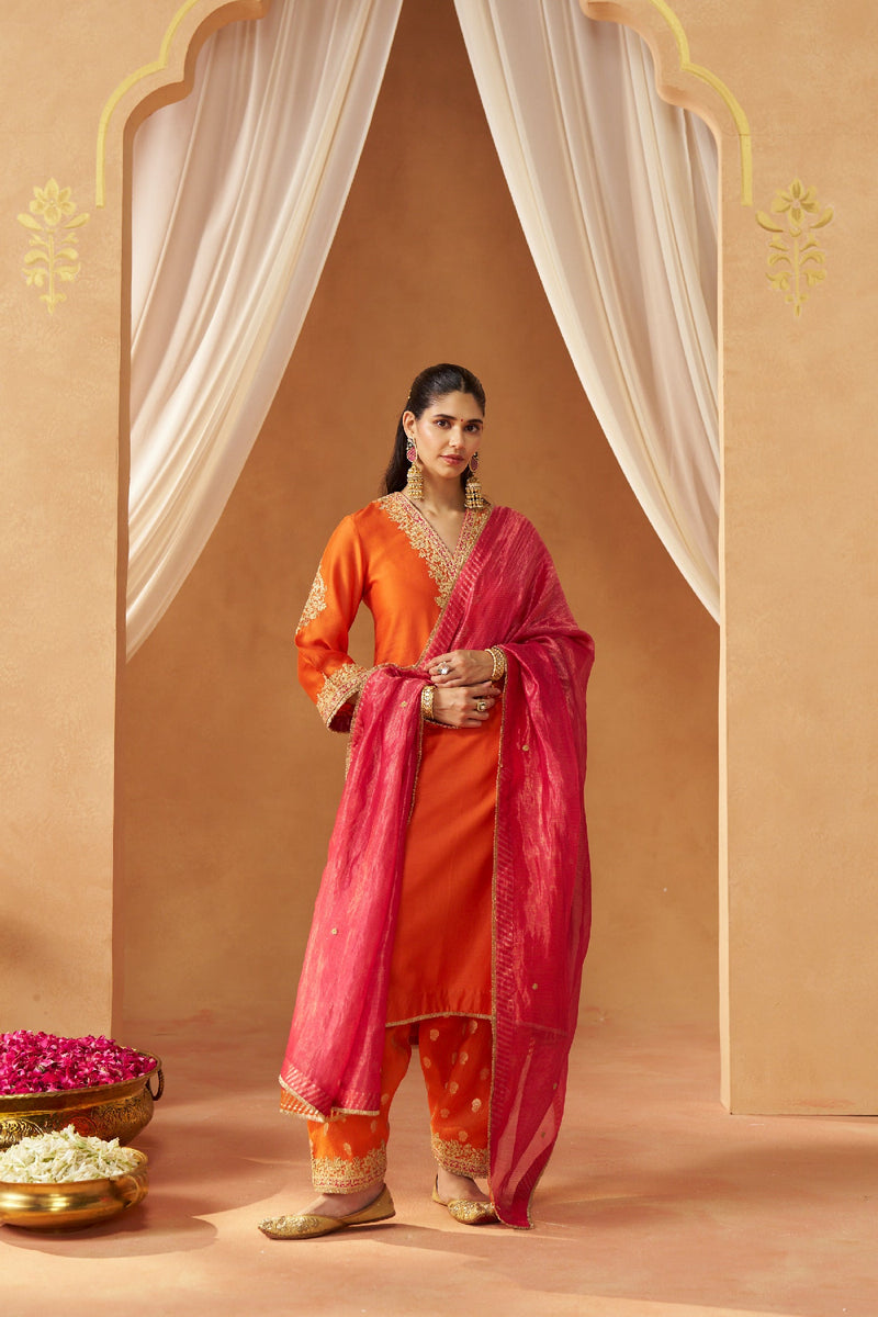 Liana Burnt Orange Chauga with Salwar (LXRTS)