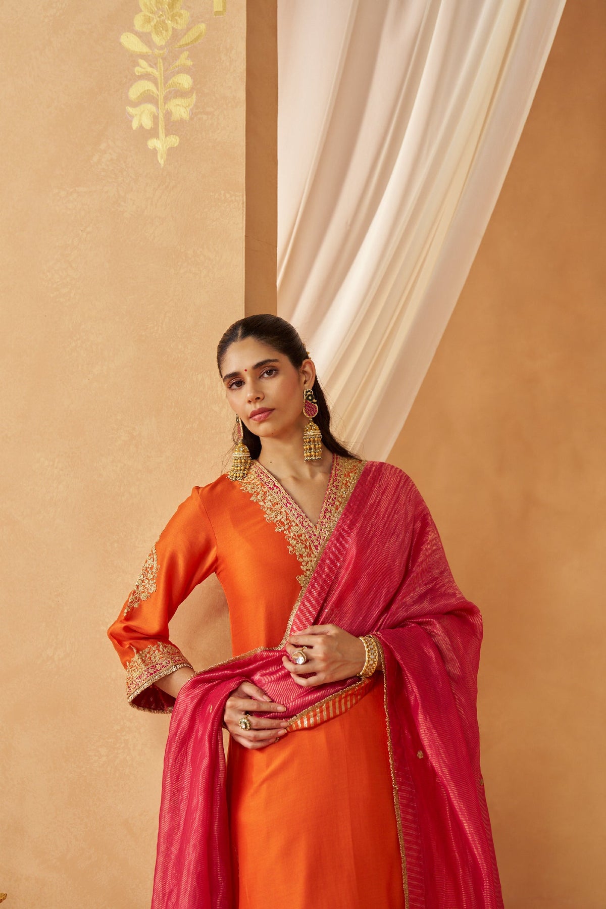 Liana Burnt Orange Chauga with Salwar (LXRTS)