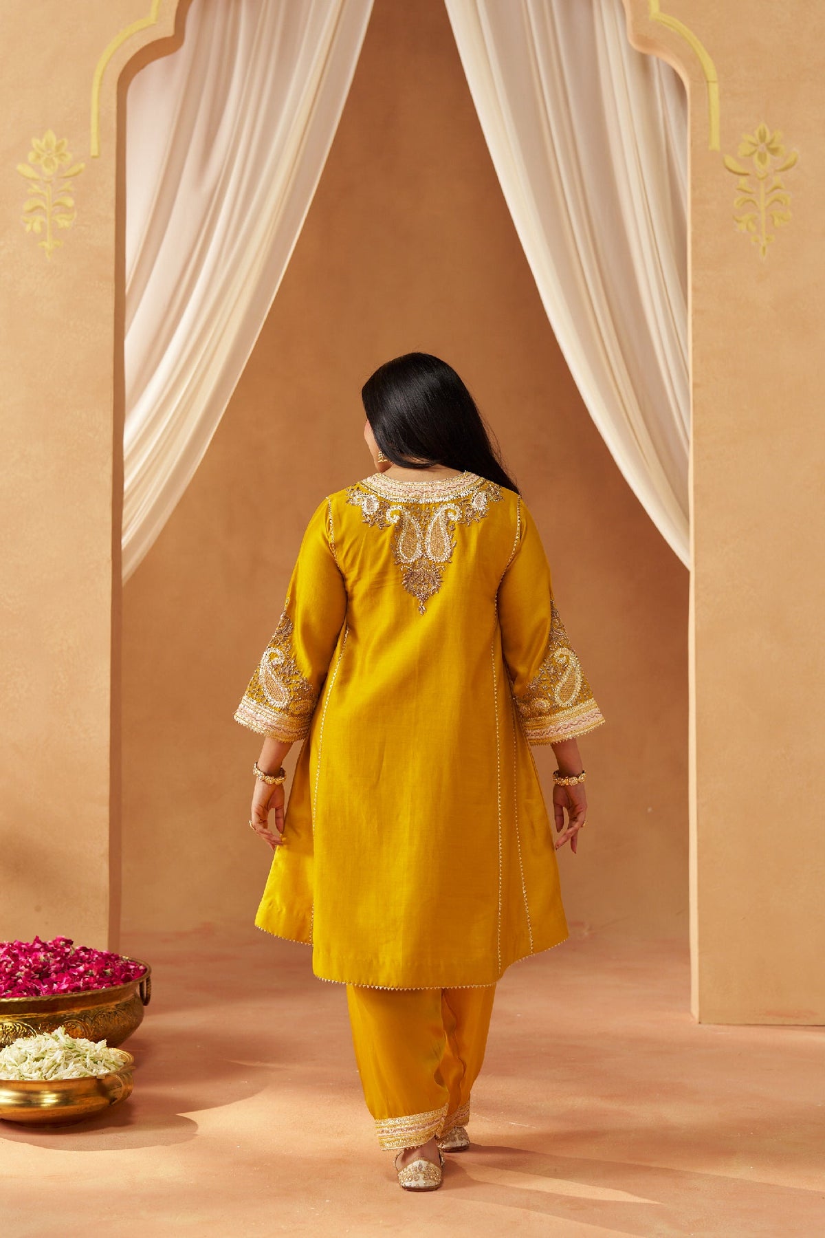 Zimal mustard chauga with salwar