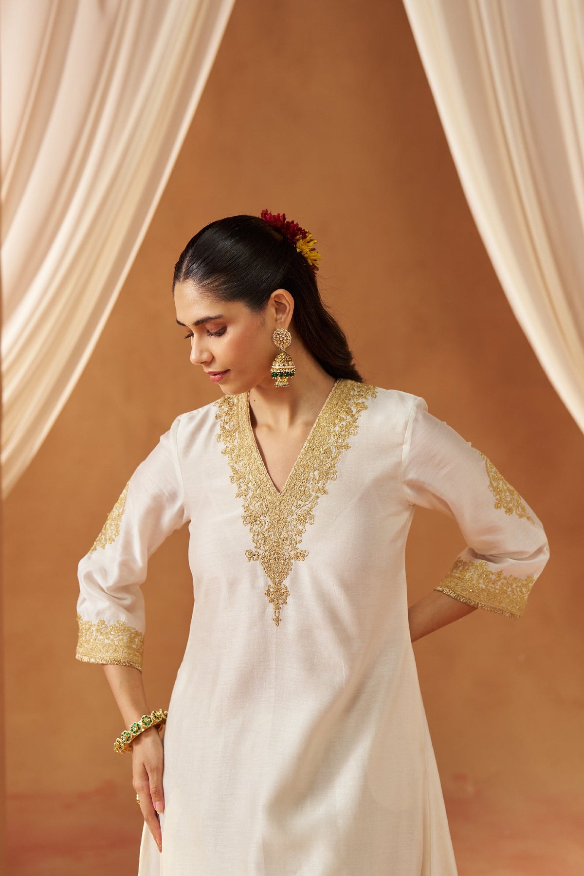 Liana Daisy Ivory Chauga with Salwar (LXRTS)