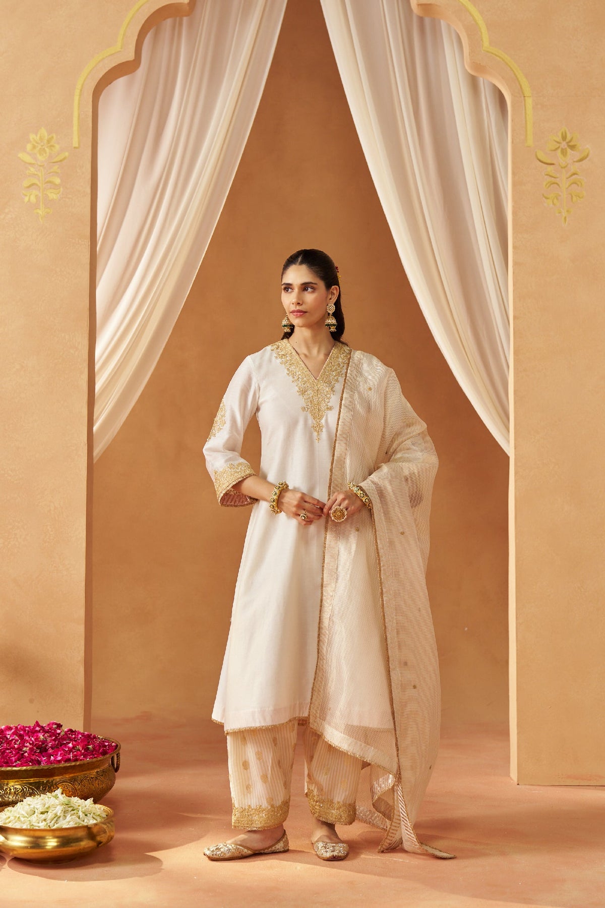 Liana Daisy Ivory Chauga with Salwar (LXRTS)