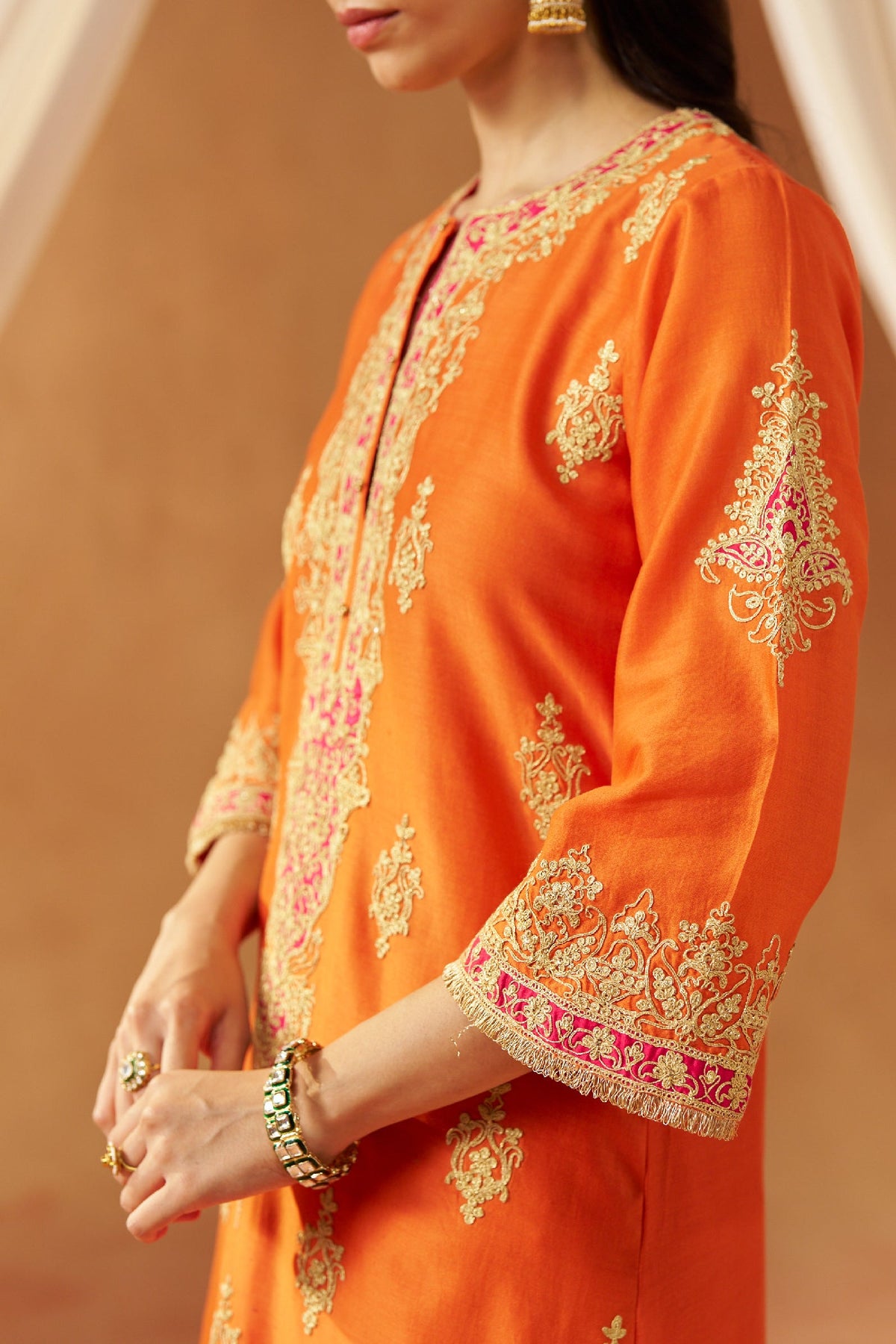 Mubina Burnt Orange Kurta with Salwar and Dupatta (LXRTS)