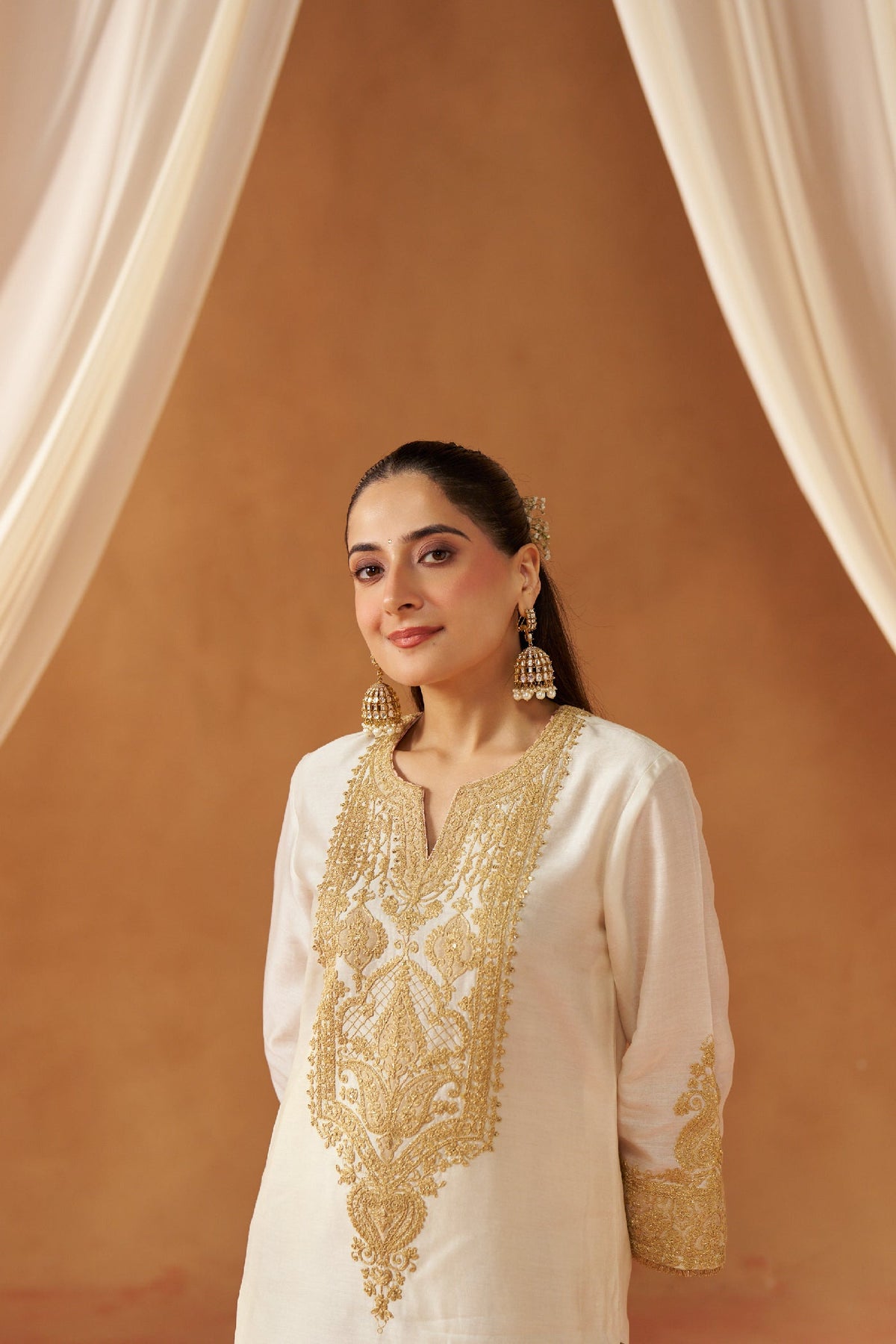 Adeela Daisy Ivory Kurta with Salwar