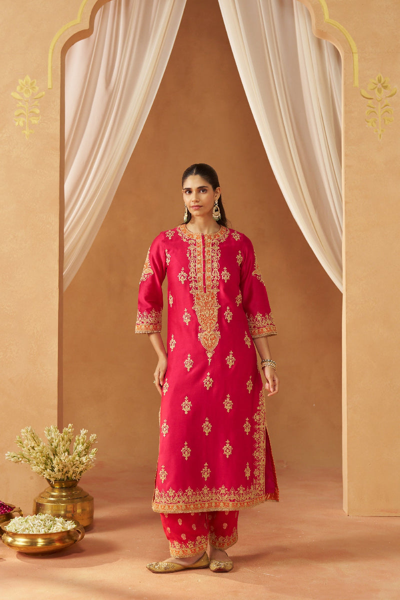 Mubina Hotpink Kurta with Salwar and Dupatta (LXRTS)