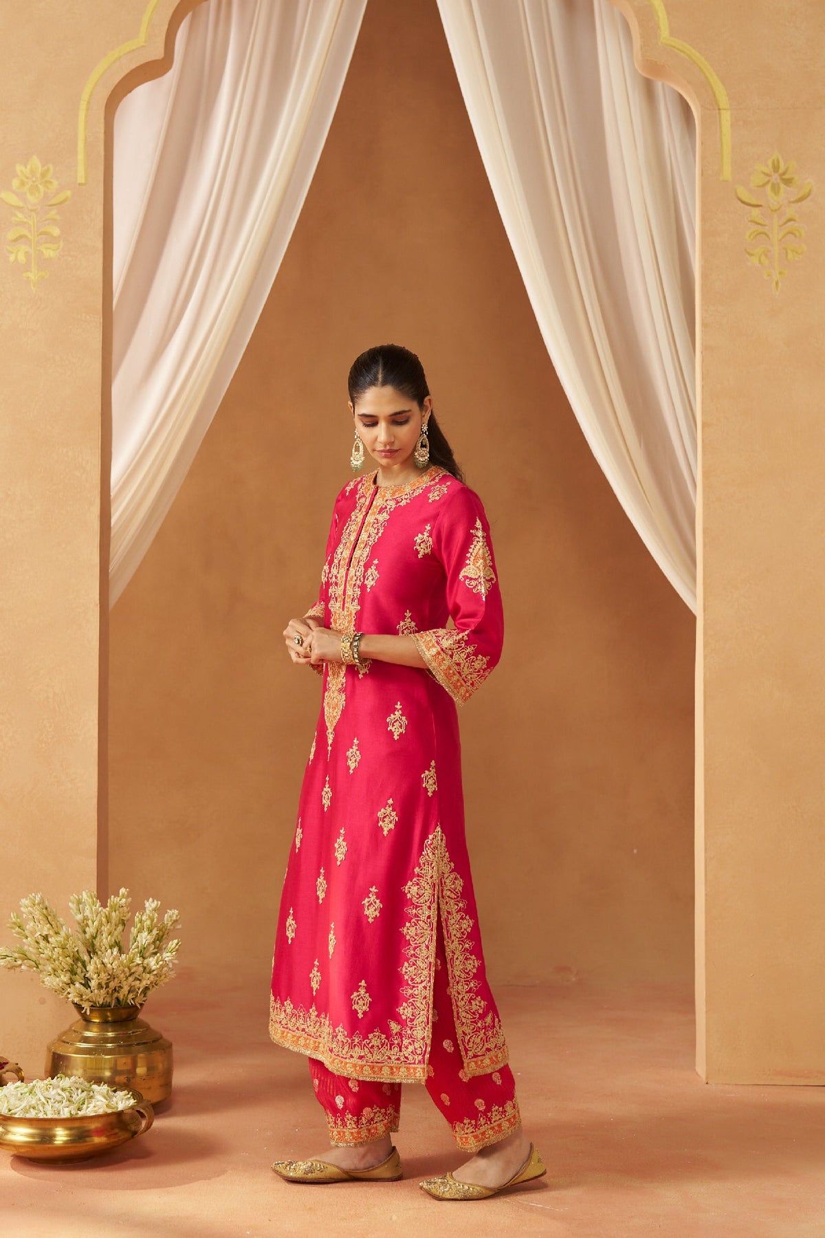 Mubina Hotpink Kurta with Salwar and Dupatta (LXRTS)