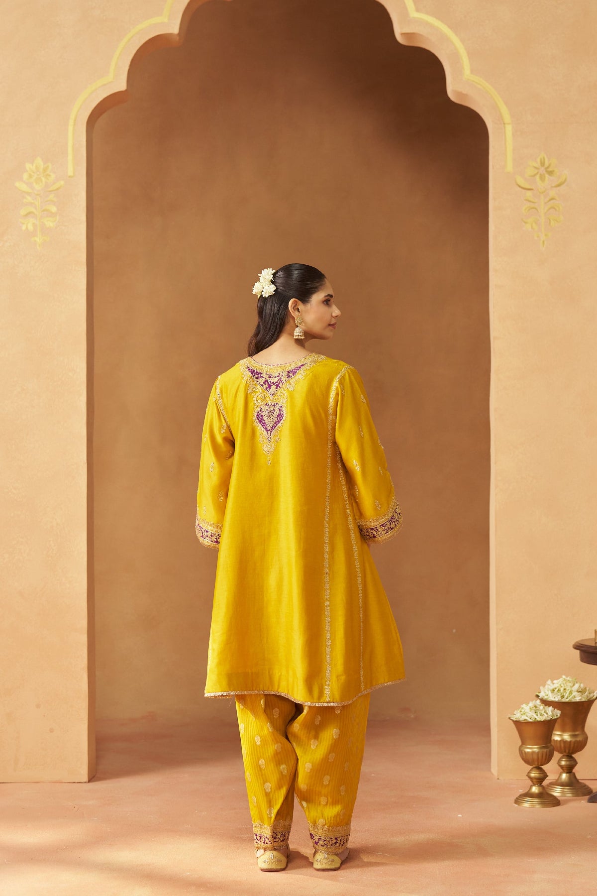 Maahgul Mustard Kalidaar Chauga with Salwar (LXRTS)