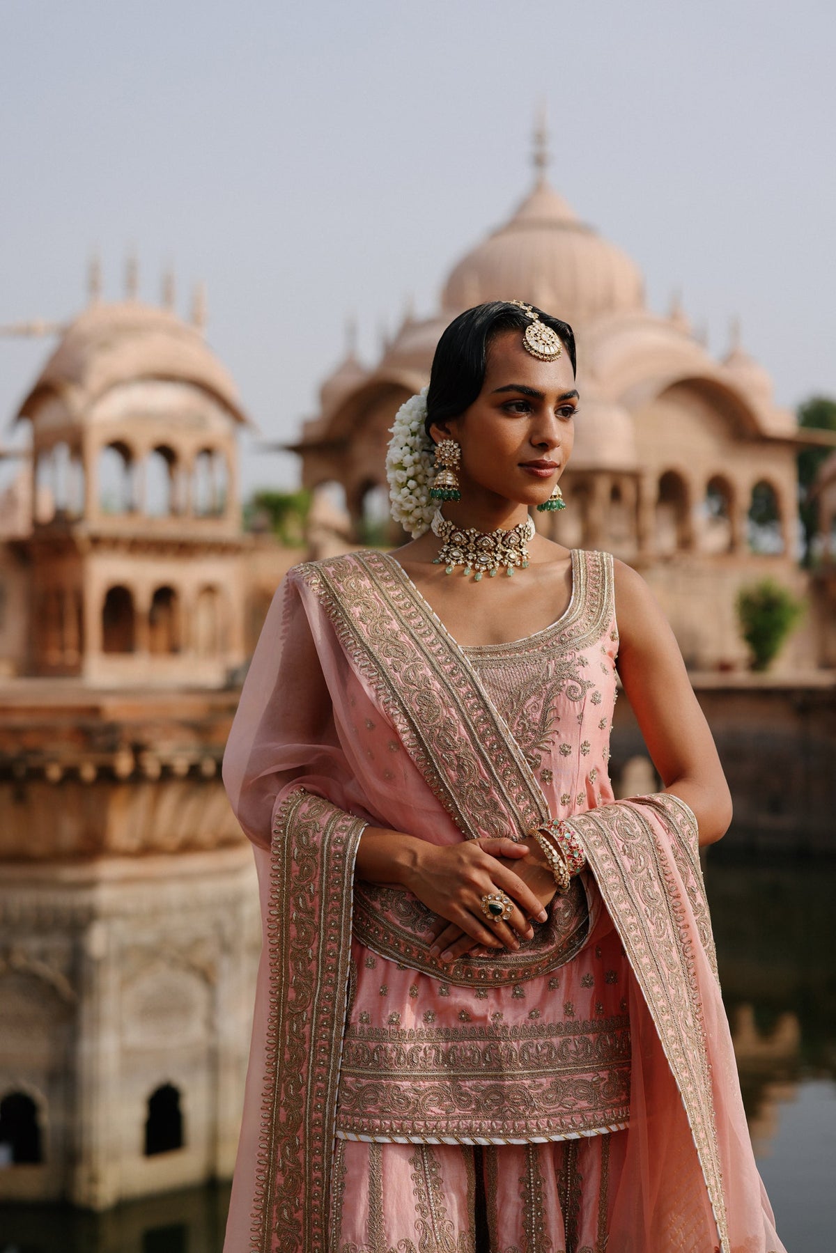 Rakul Preet Singh In Tasnim - Pink Kurta Set with Sharara & Dupatta