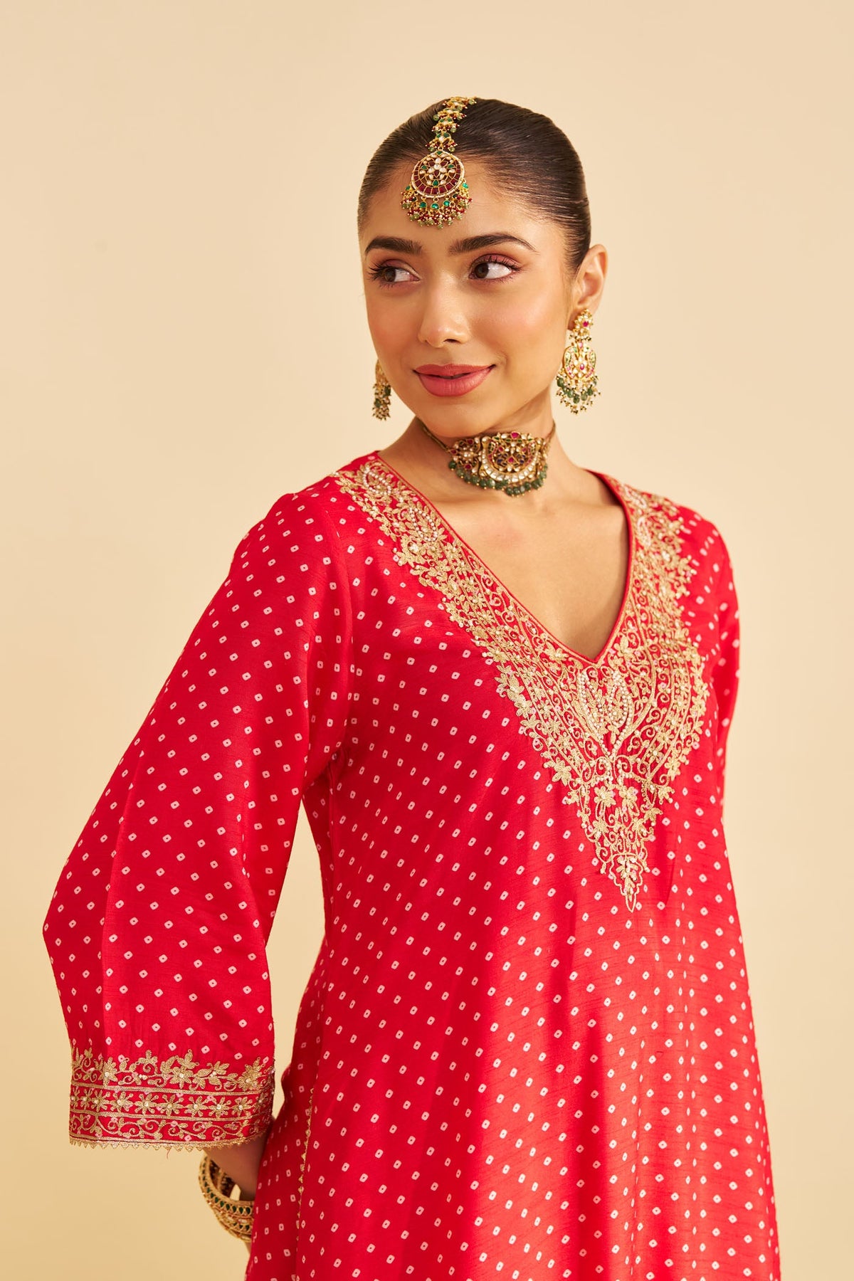 ZALIYAH - RED LONG CHAUGA WITH SALWAR (LXRTS)