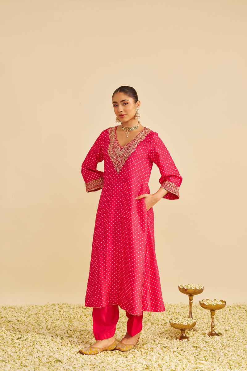 ZALIYAH - Rani Hotpink LONG CHAUGA WITH SALWAR (Lxrts)