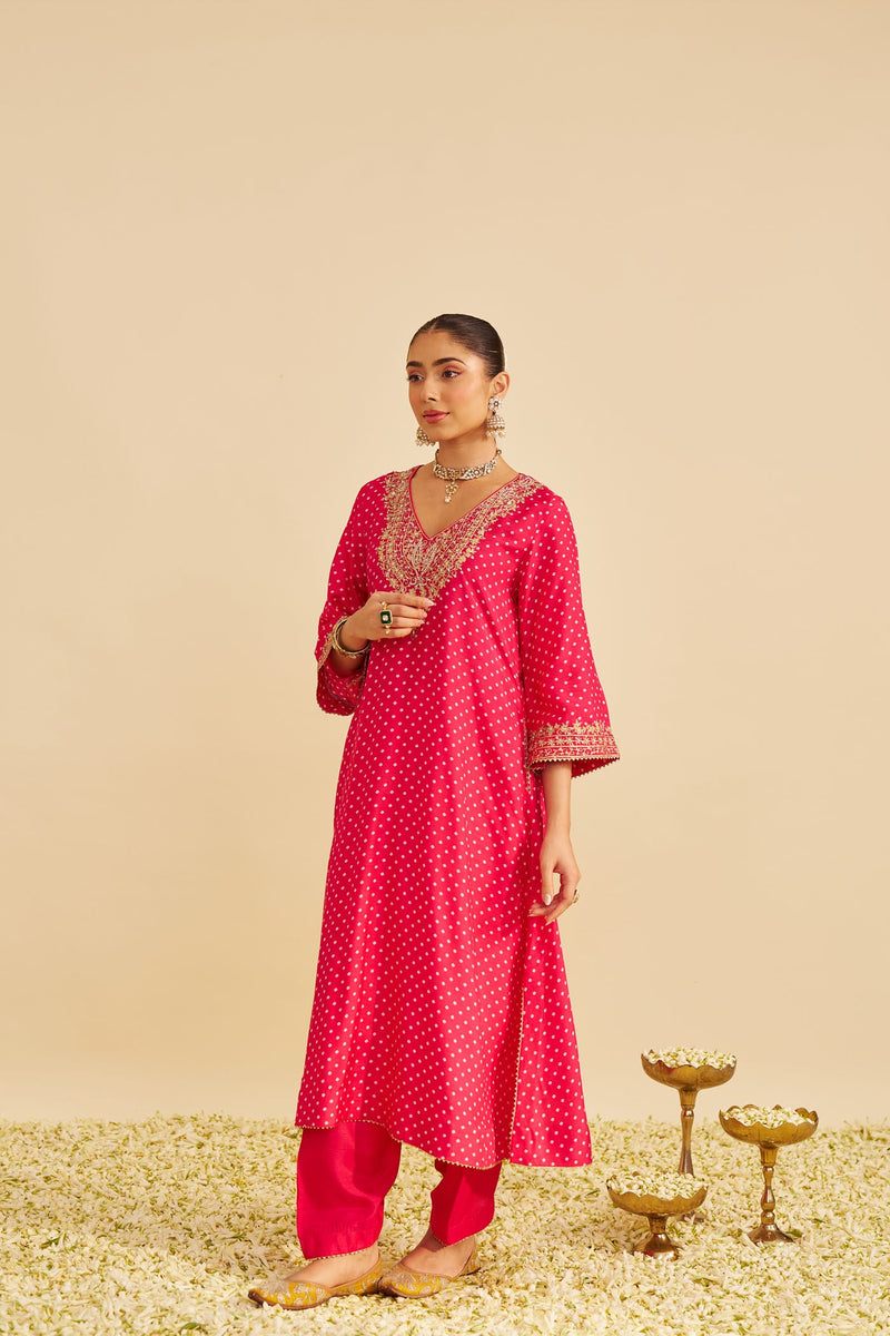 ZALIYAH - Rani Hotpink LONG CHAUGA WITH SALWAR