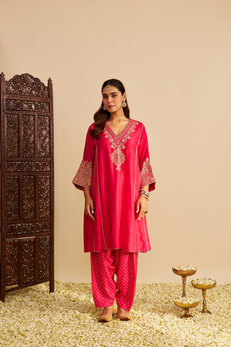 NIYAH - Rani Hotpink SHORT CHAUGA WITH SALWAR
